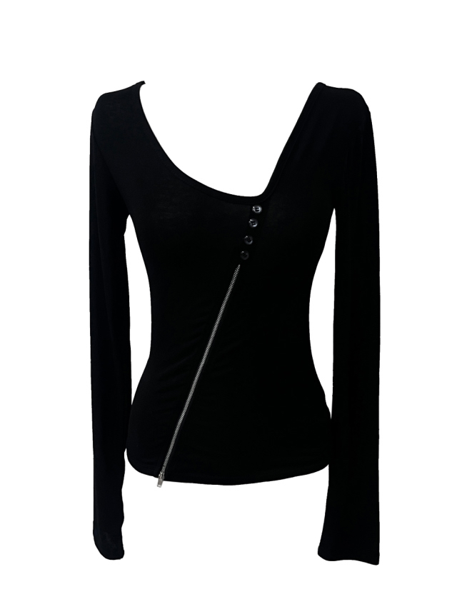 Asymmetric Zip Fitted Top