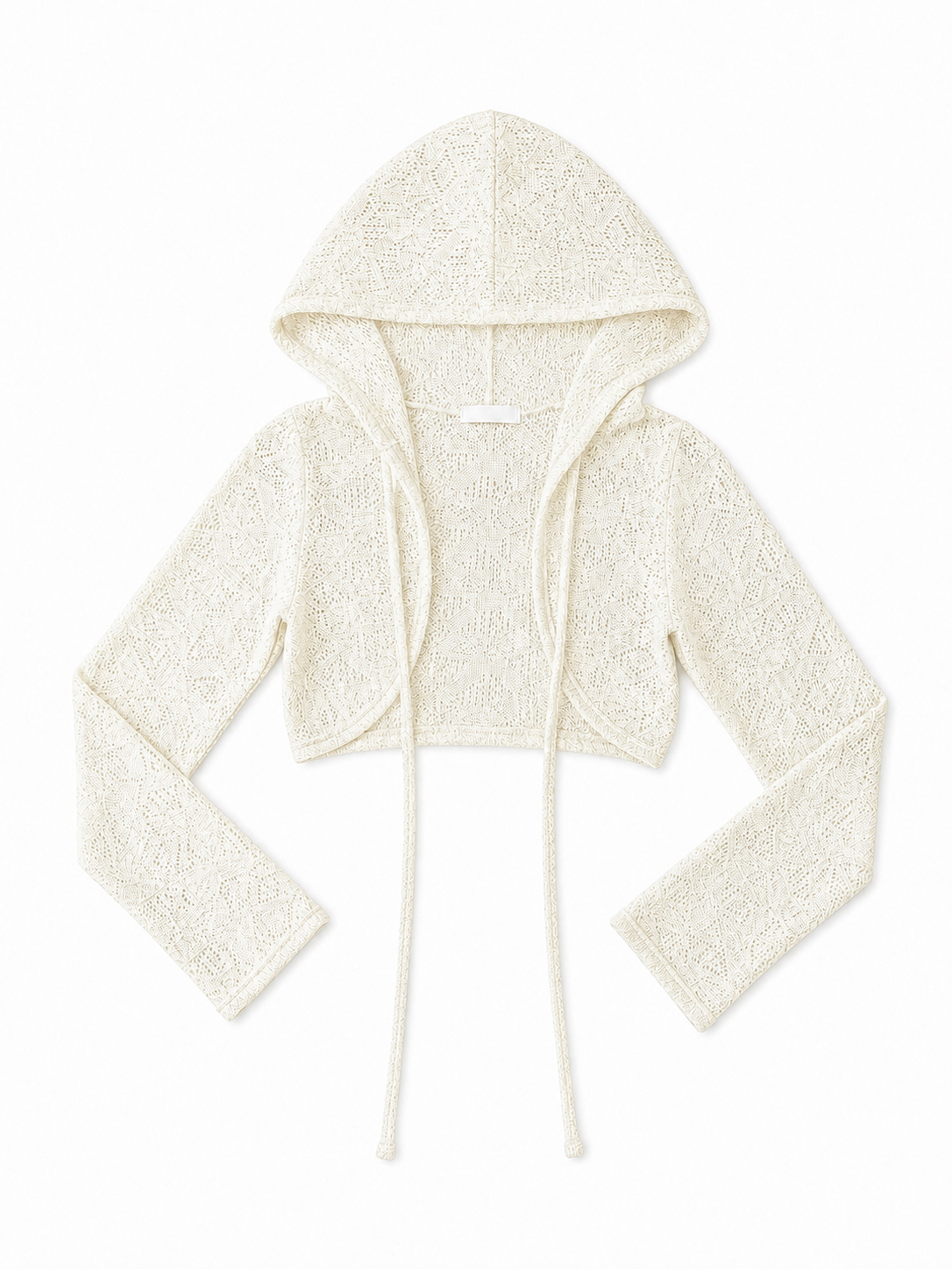 Cropped Hooded Knit Cardigan