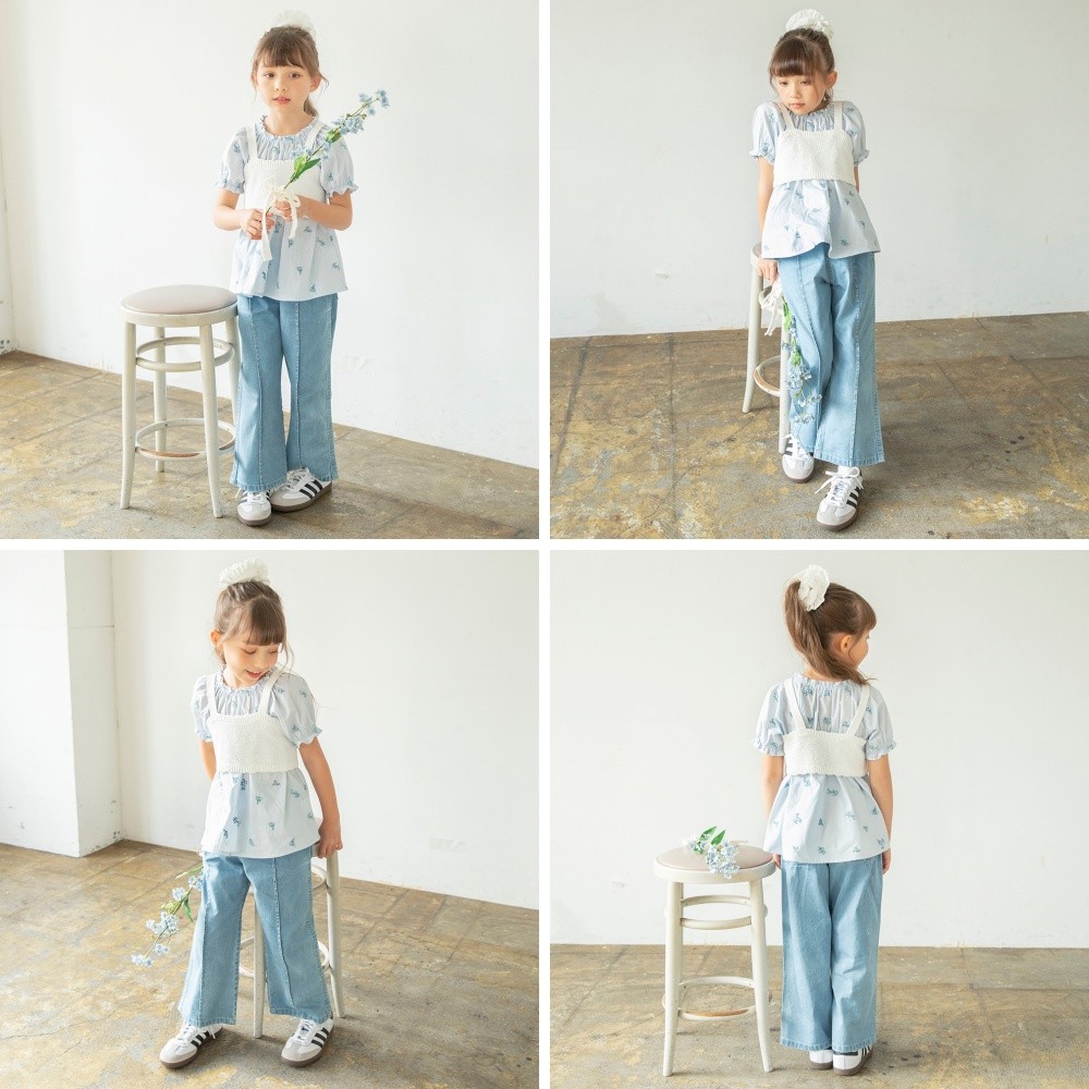 🆕【⭐訂購⭐】🇯🇵日本直送🌀花卉刺繡 泡泡袖 襯衫上衣［2款選］🌀[ELBA-0154]