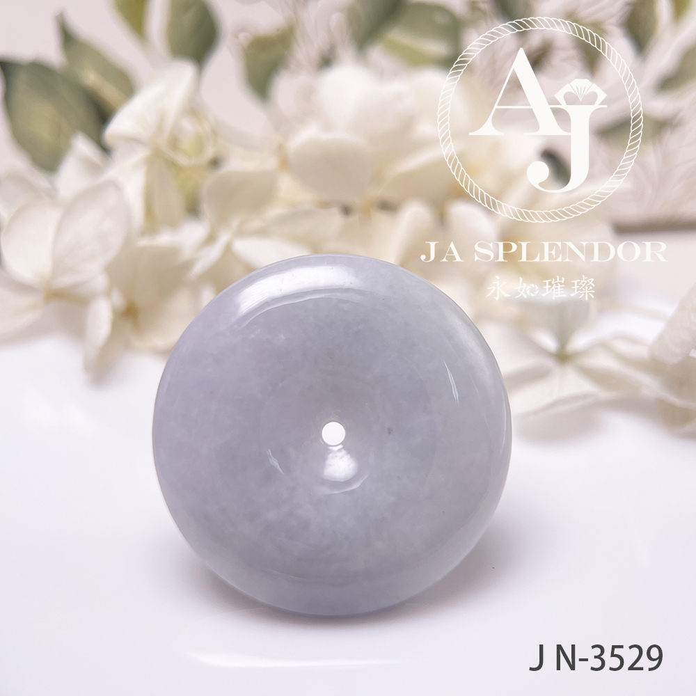JN-3500/01/29 天然翡翠A玉 淡紫大平安扣吊墜【大特價】