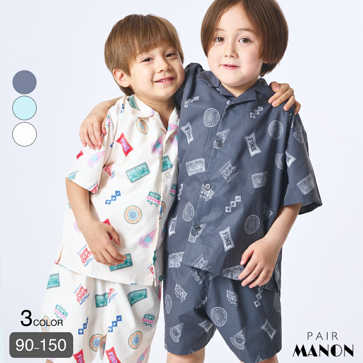 🆕【⭐訂購⭐】🇯🇵日本直送 🌀復古貼紙風全印花 短袖襯衫+短褲 套裝［3款選］🌀[ELFA-0173][260722]