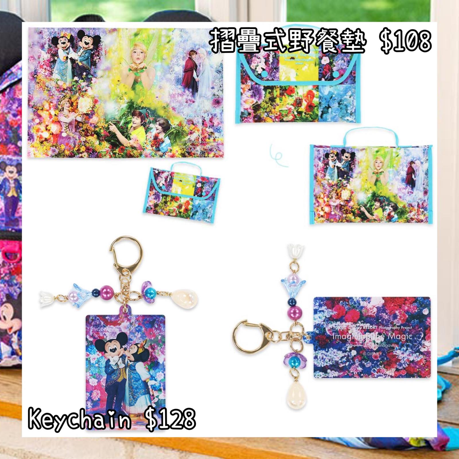 ：日本：DISNEYLAND園區產品 IMAGINING THE MAGIC 6/3 日本發賣 摺疊式野餐墊 KEYCHAIN