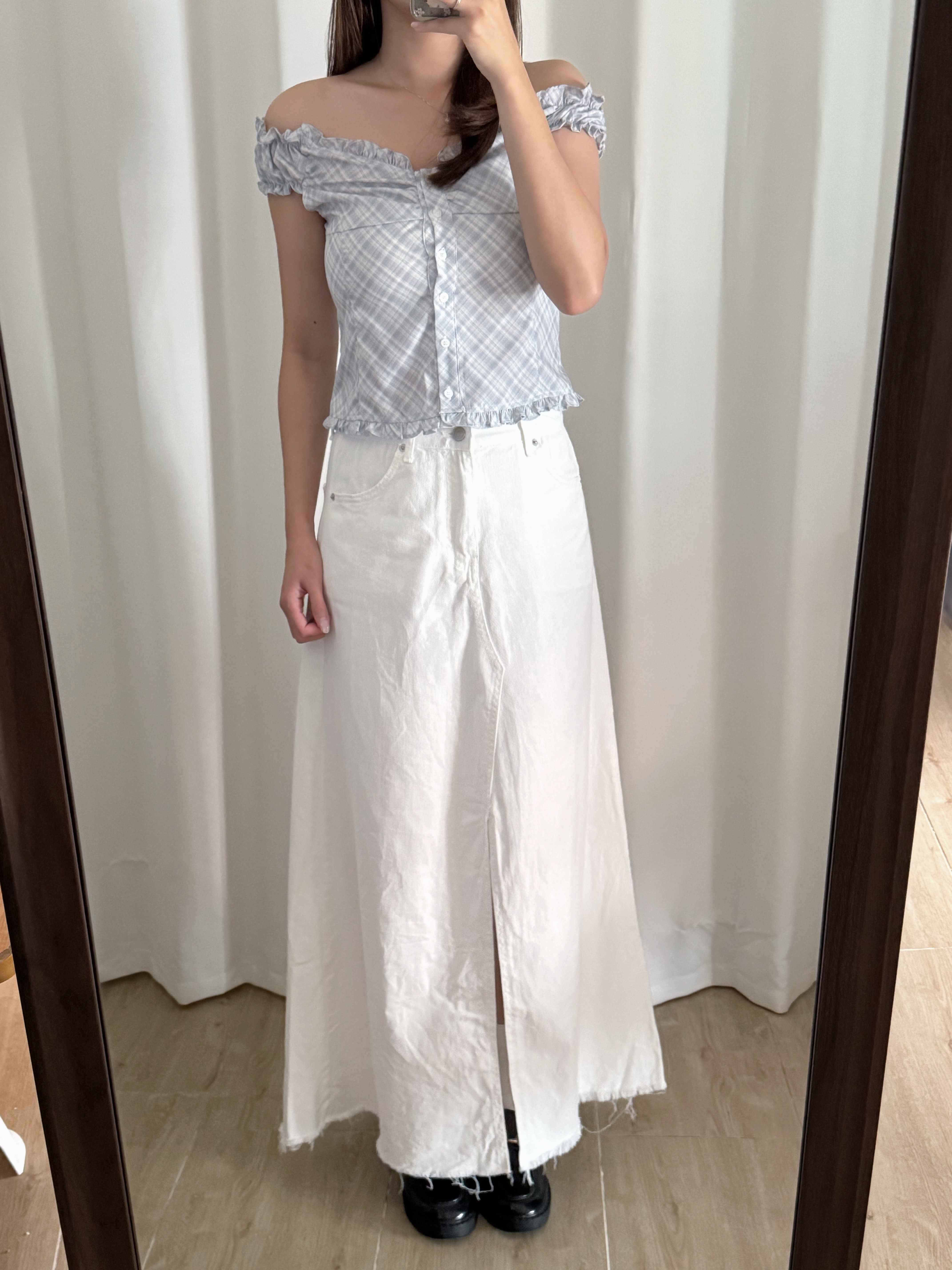 2-ways復古菱格短袖上衣(兩色入)