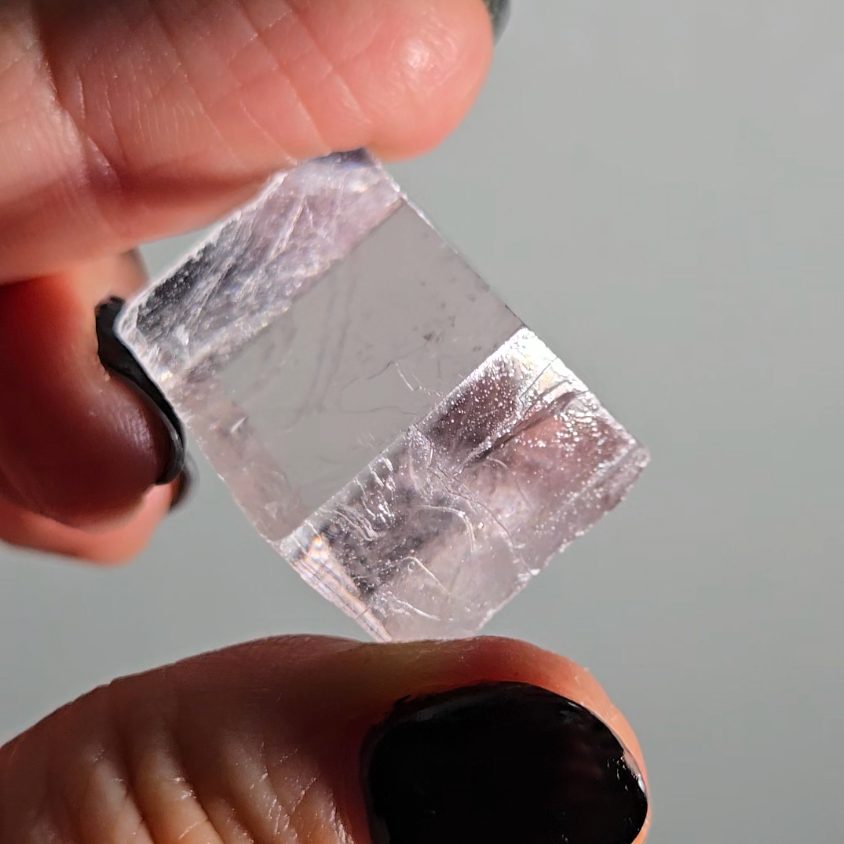 Purple calcite cubes with rainbows, transparency - PC4