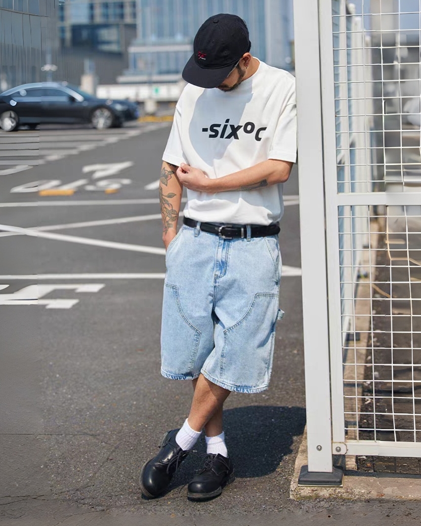 M1326 重磅洗水簡約英文印花Tee