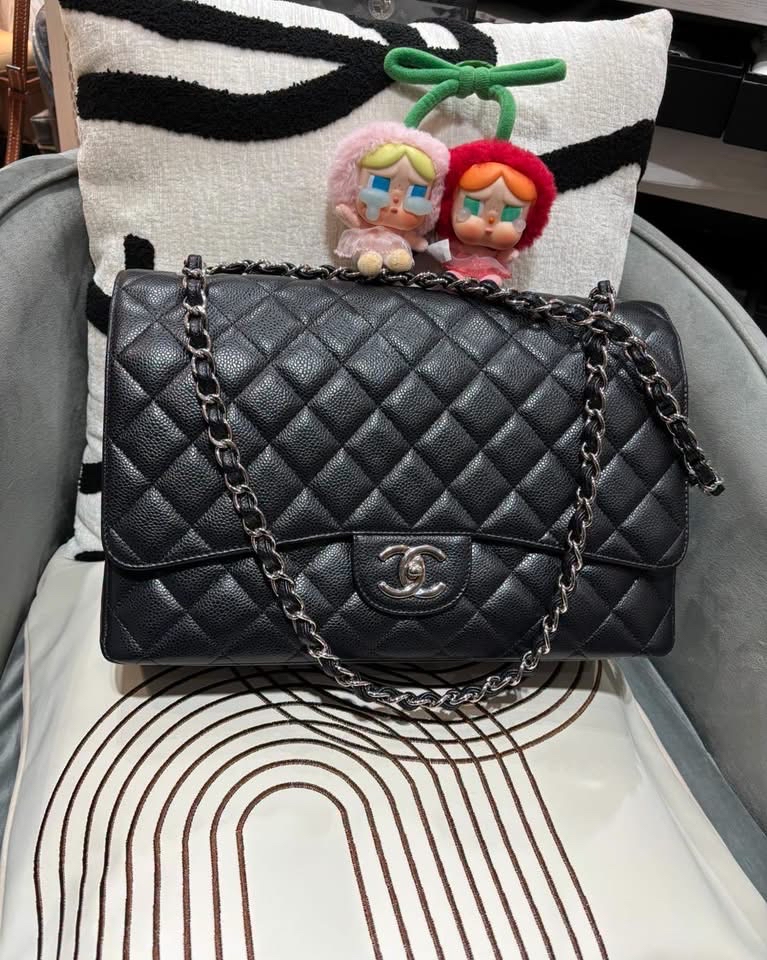 Chanel maxi jumbo A58601 黑色荔枝牛皮 100%Authentic ,98%new 閑置品 ✅card✅購買證書✅dust bag✅box ✨專門店售價$ 102500✨ 
