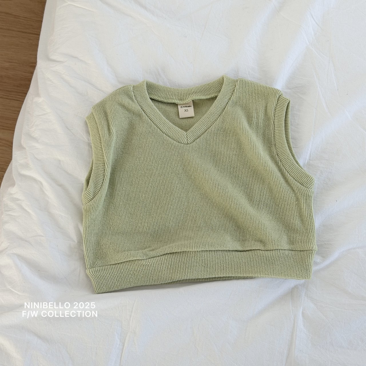 Ninibello | Knit vest (Green/Black M(100-110)