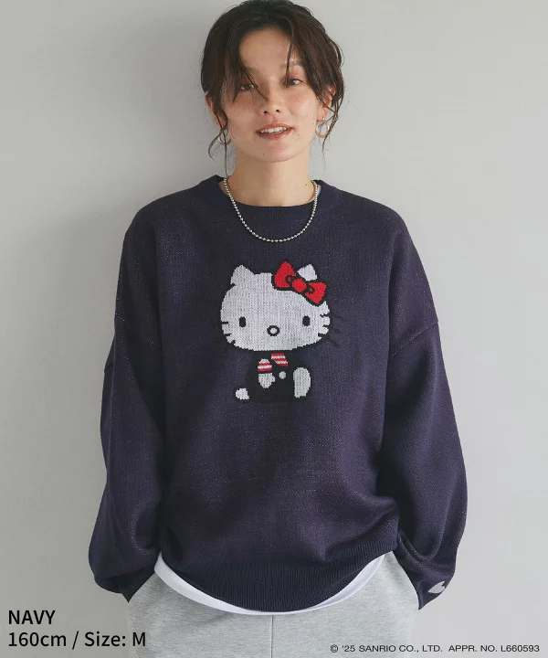 日本預訂📍日本Hello Kitty圖案心心手袖冷衫 不包郵