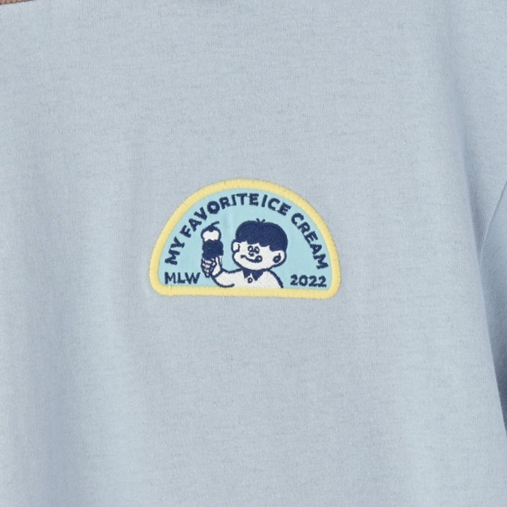 🇯🇵限量預訂 日本直送🇯🇵MY LITTLE WONDER 兩色刺繡貼章撞色企領短袖上衣