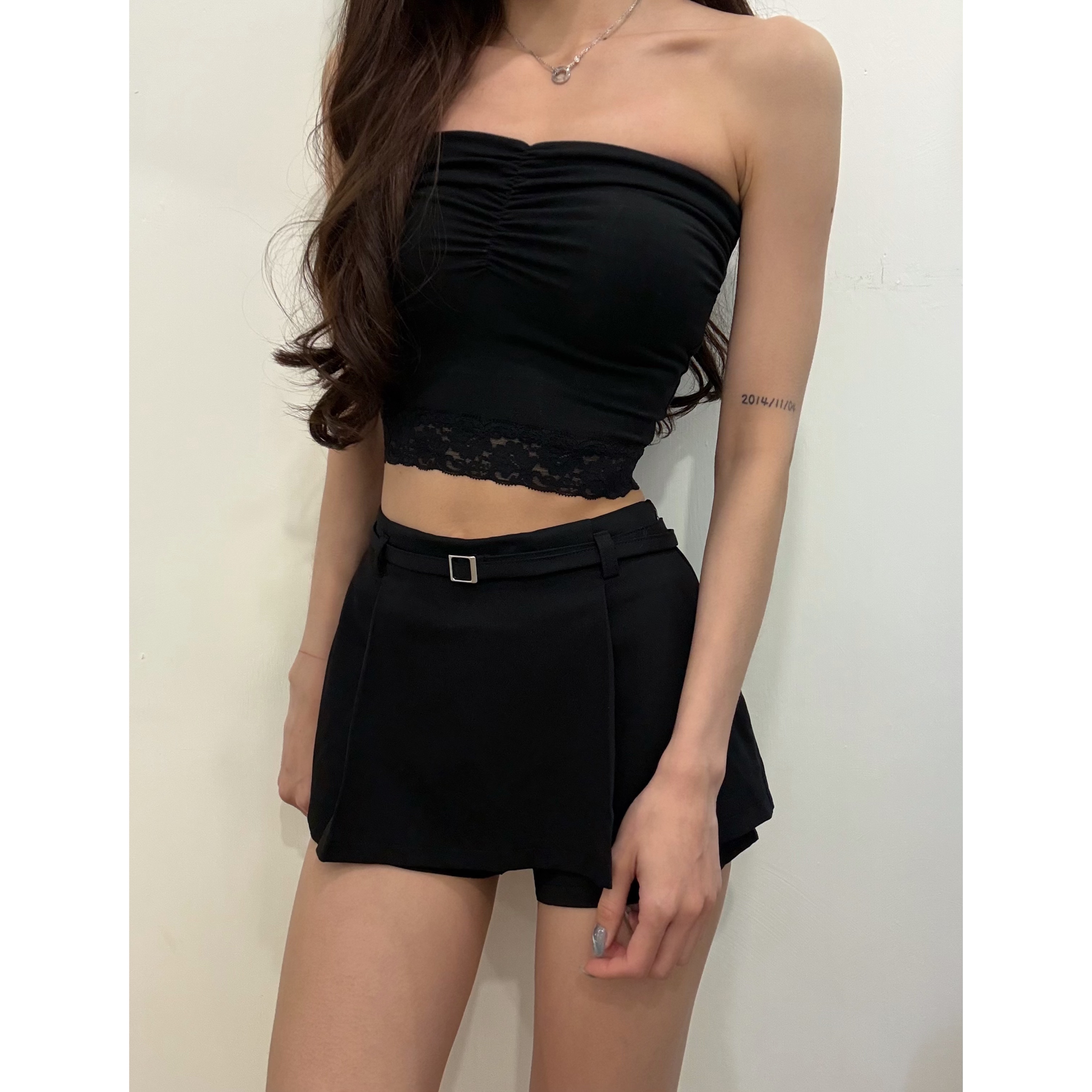 新品價5月8號截💙2605A《LACE HEM RUCHED BRA TOP》