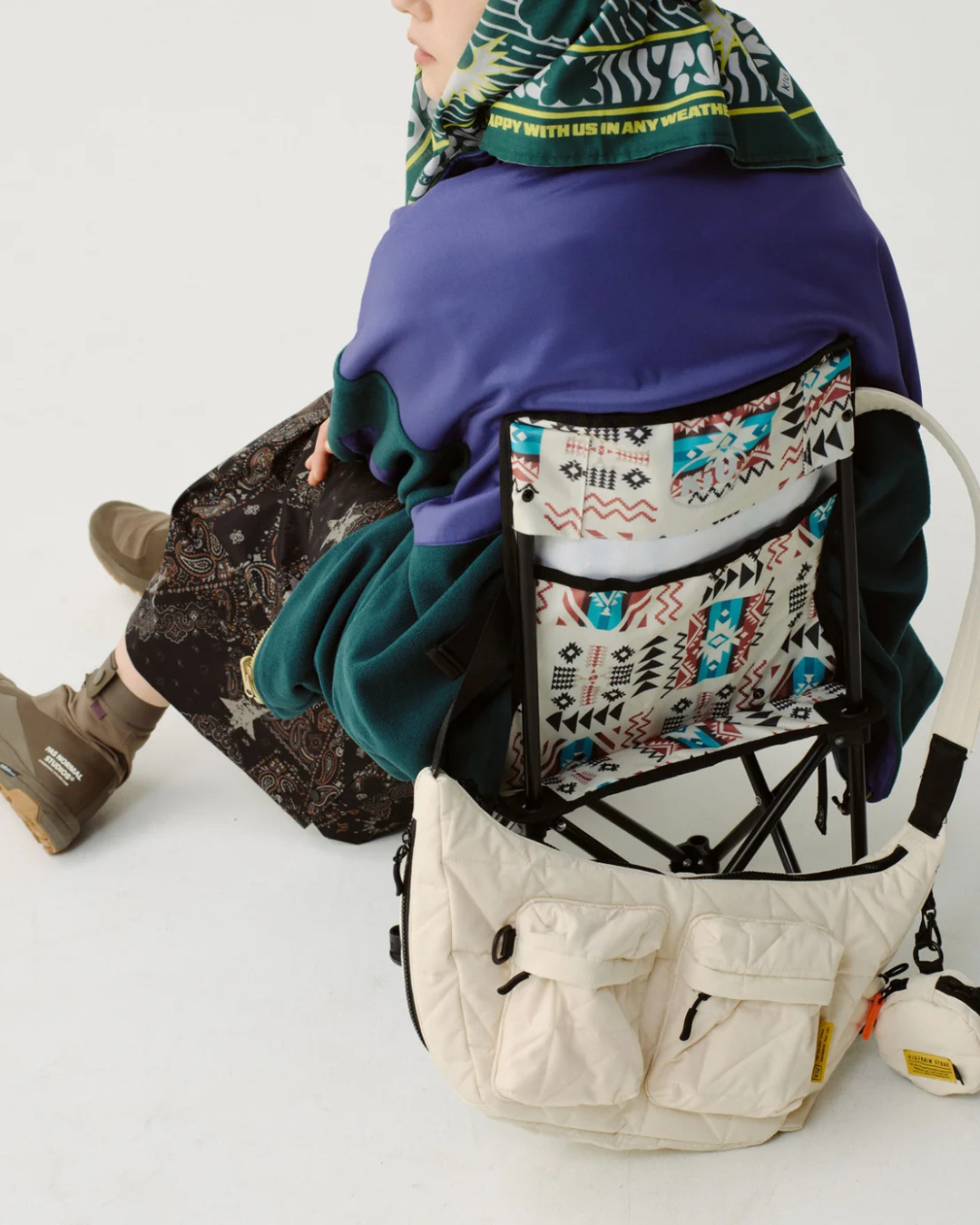 日本代購【 2026新商品 日本直送 KIU 方形夾棉雙口袋 斜孭袋 Square Padded Double Pocket Shoulder Bag 】