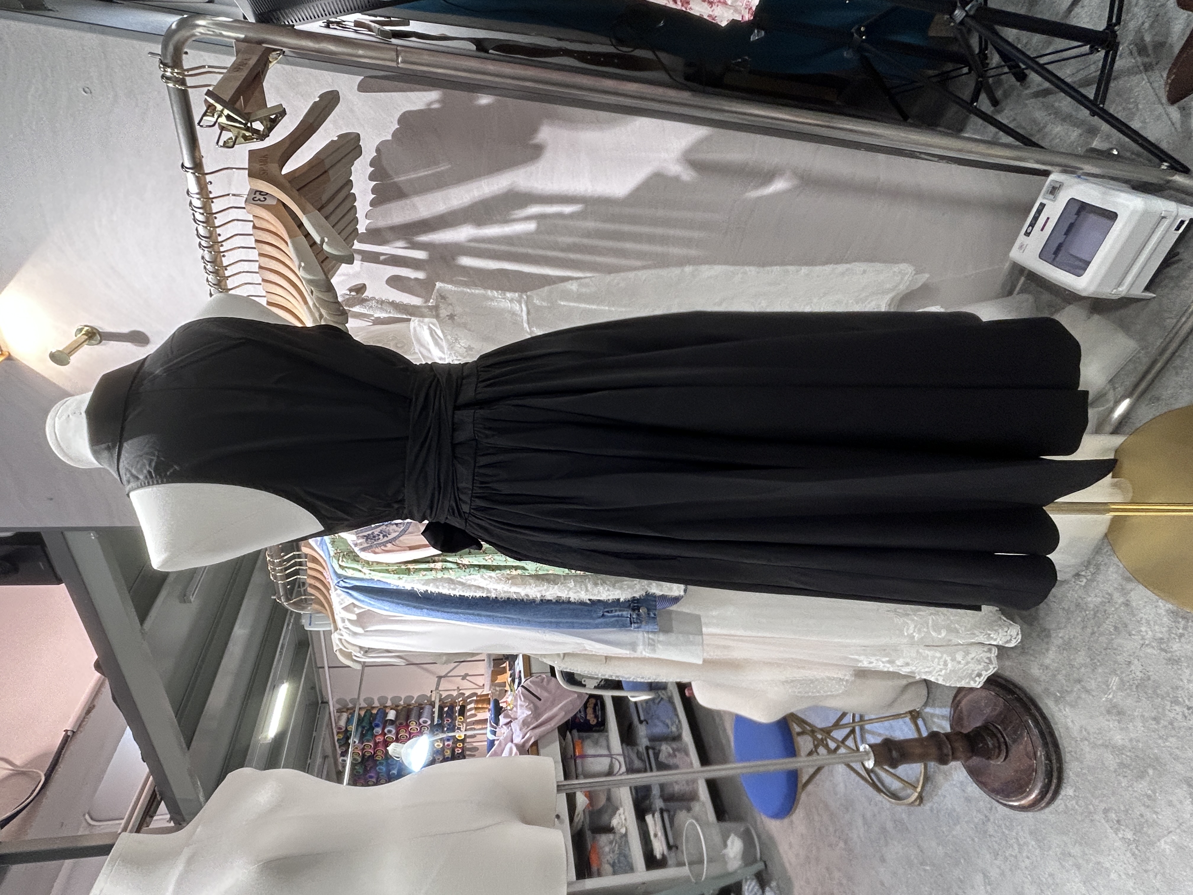 無袖襯衫連衣裙附腰帶