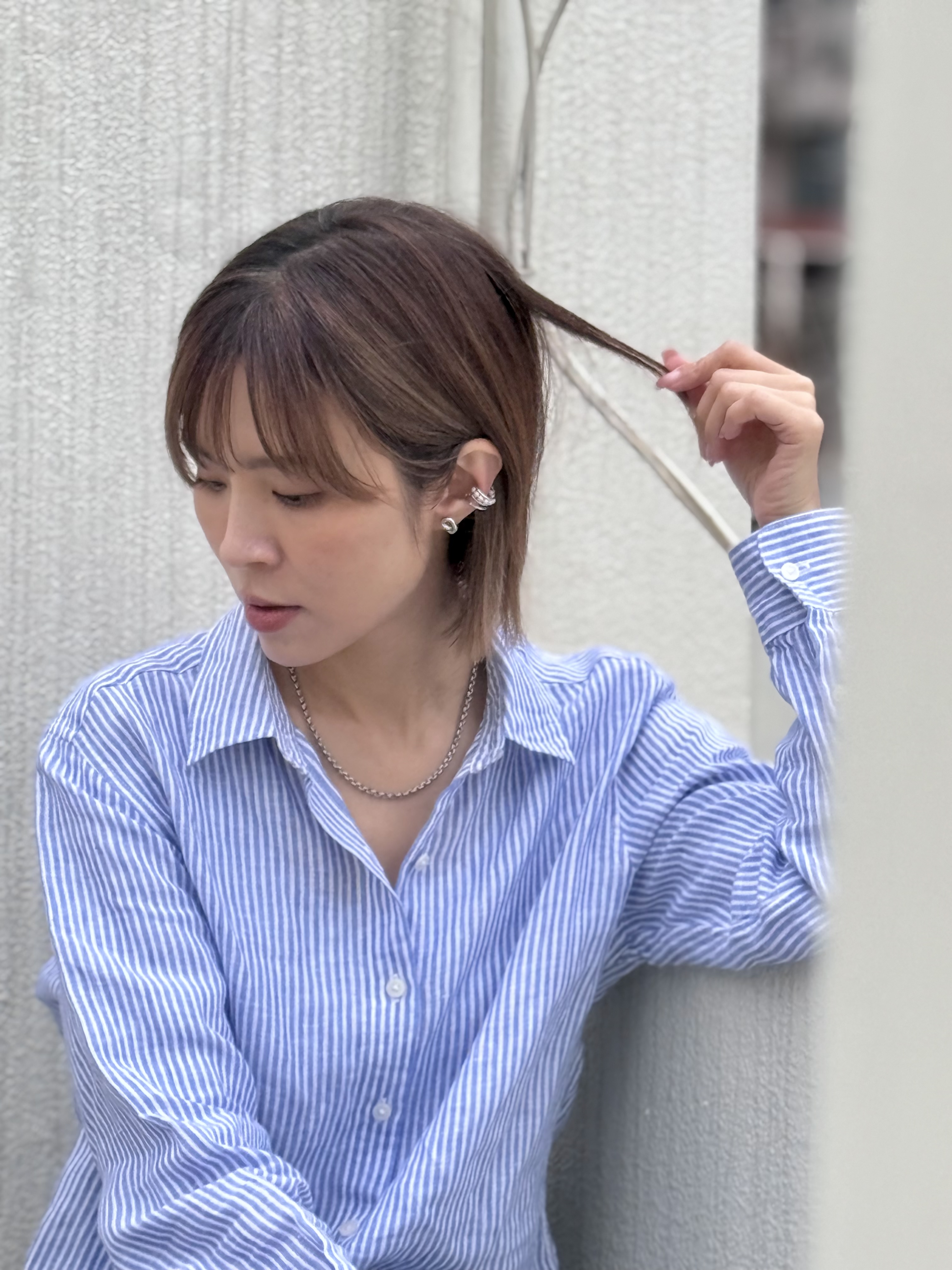 Sliver twist stainless earring