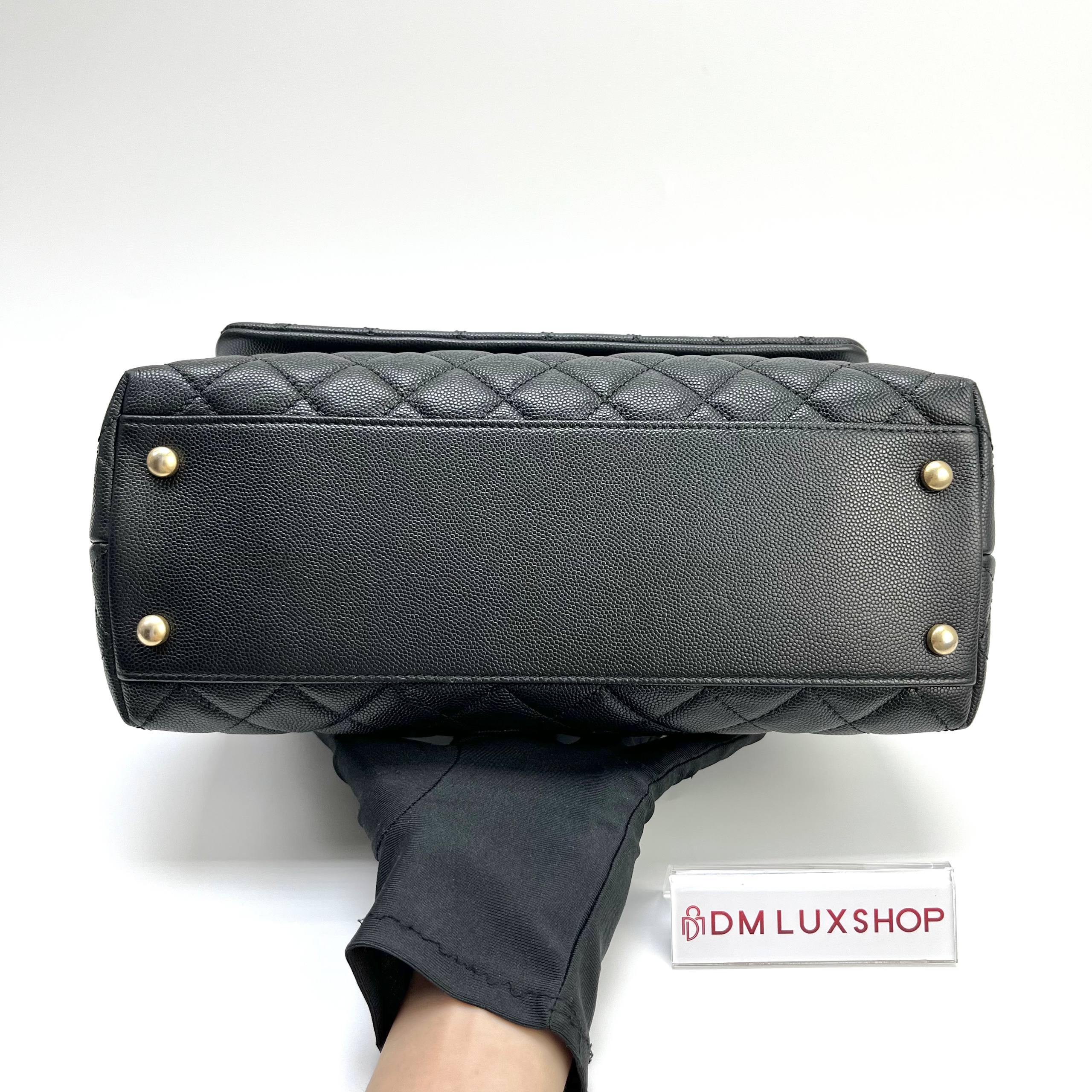 Chanel Black Caviar Leather Coco Handle Medium GHW (Serial 28, Year 2019)