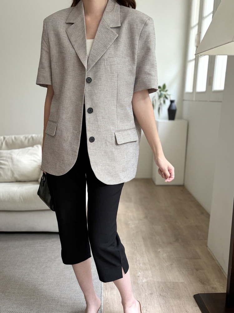 Side Slit Cropped Pants