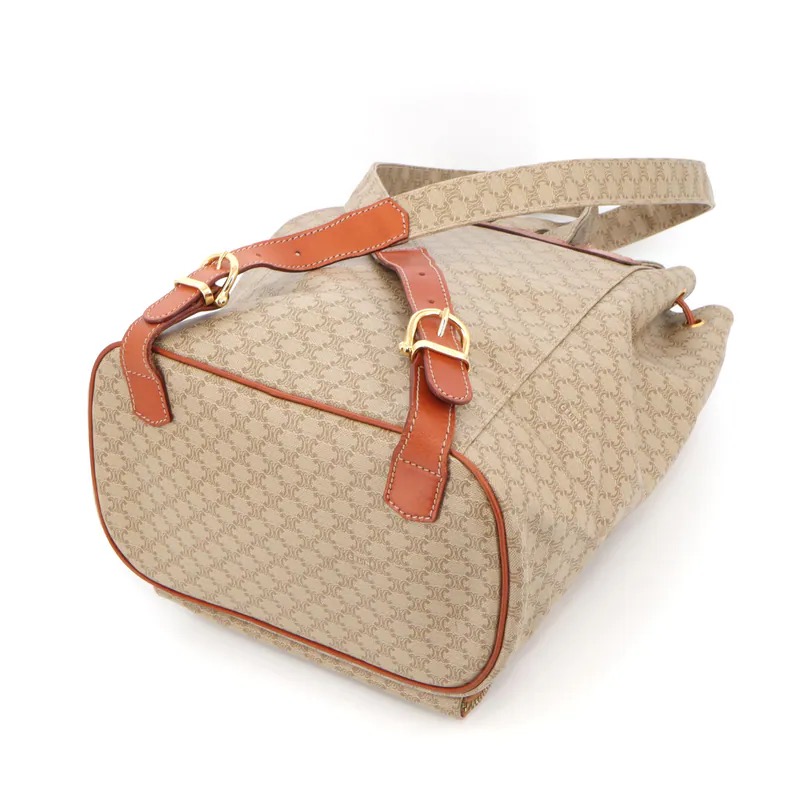 Celine Beige Macadam Front Pocket Backpack