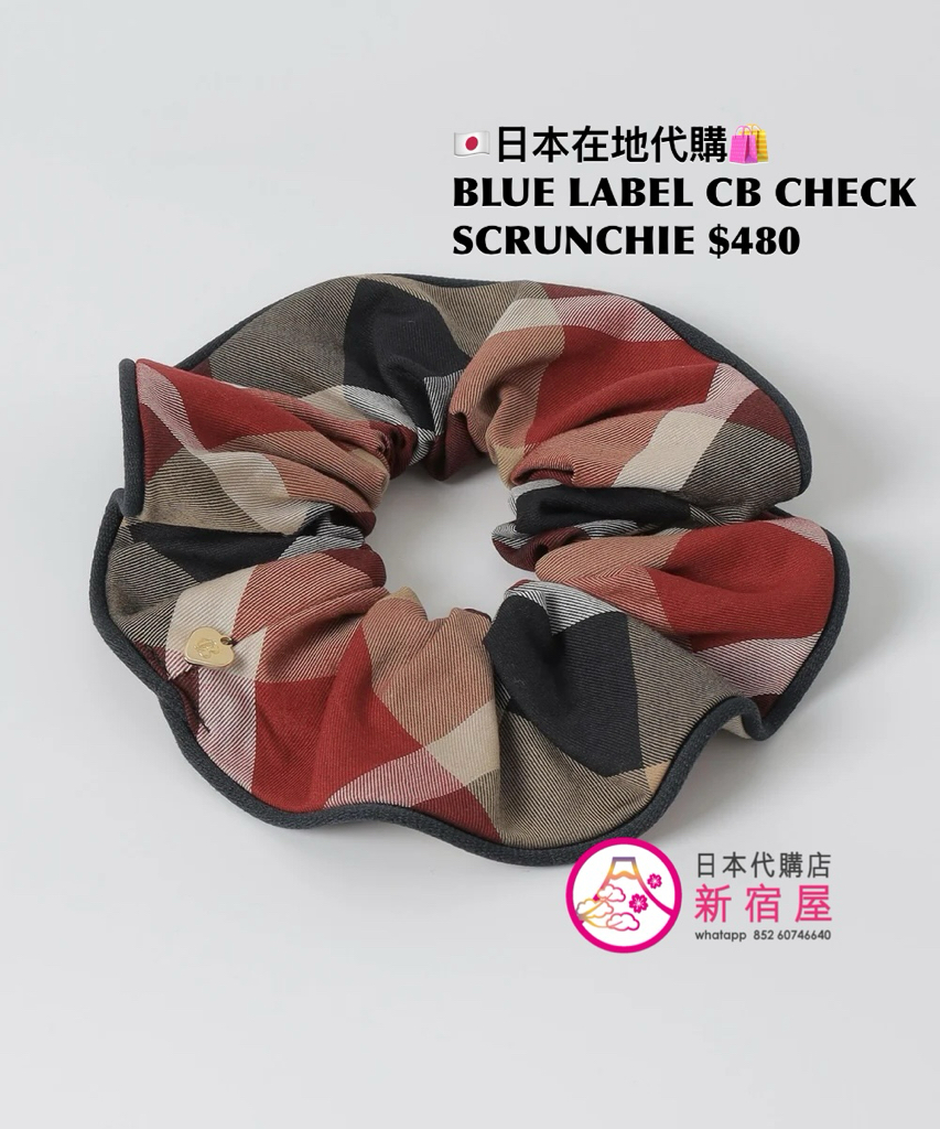 BLUE LABEL CB CHECK SCRUNCHIE