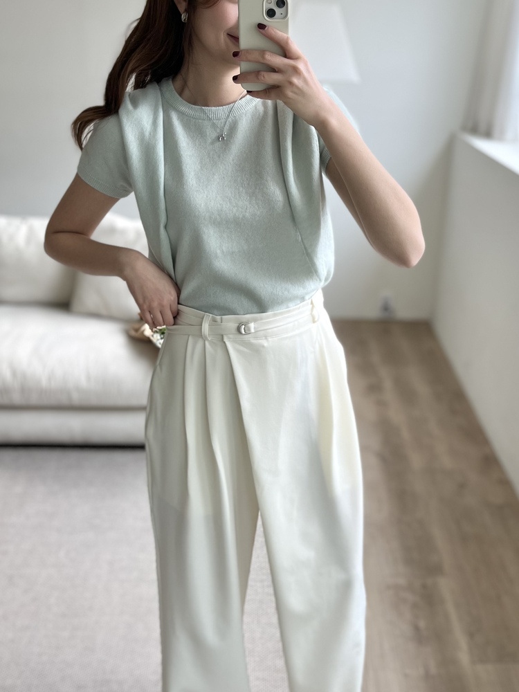 Asymmetric Wrap-Line Slacks (Ivory)
