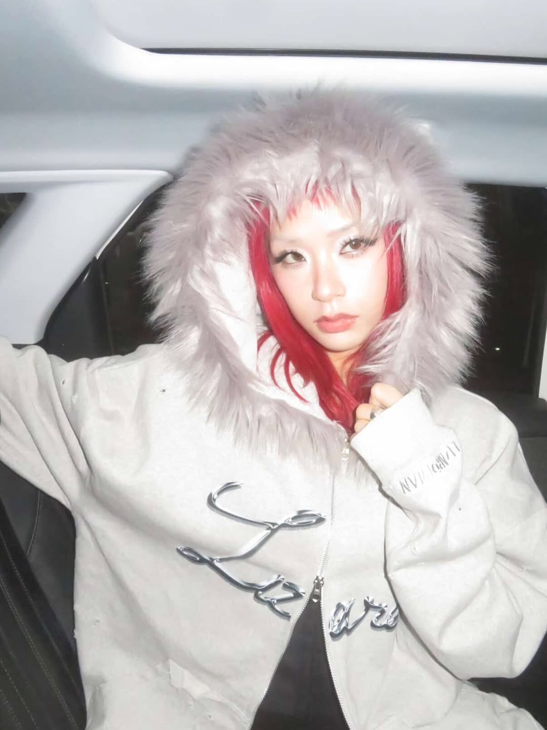 GREY FURY HOODIE ZIP 