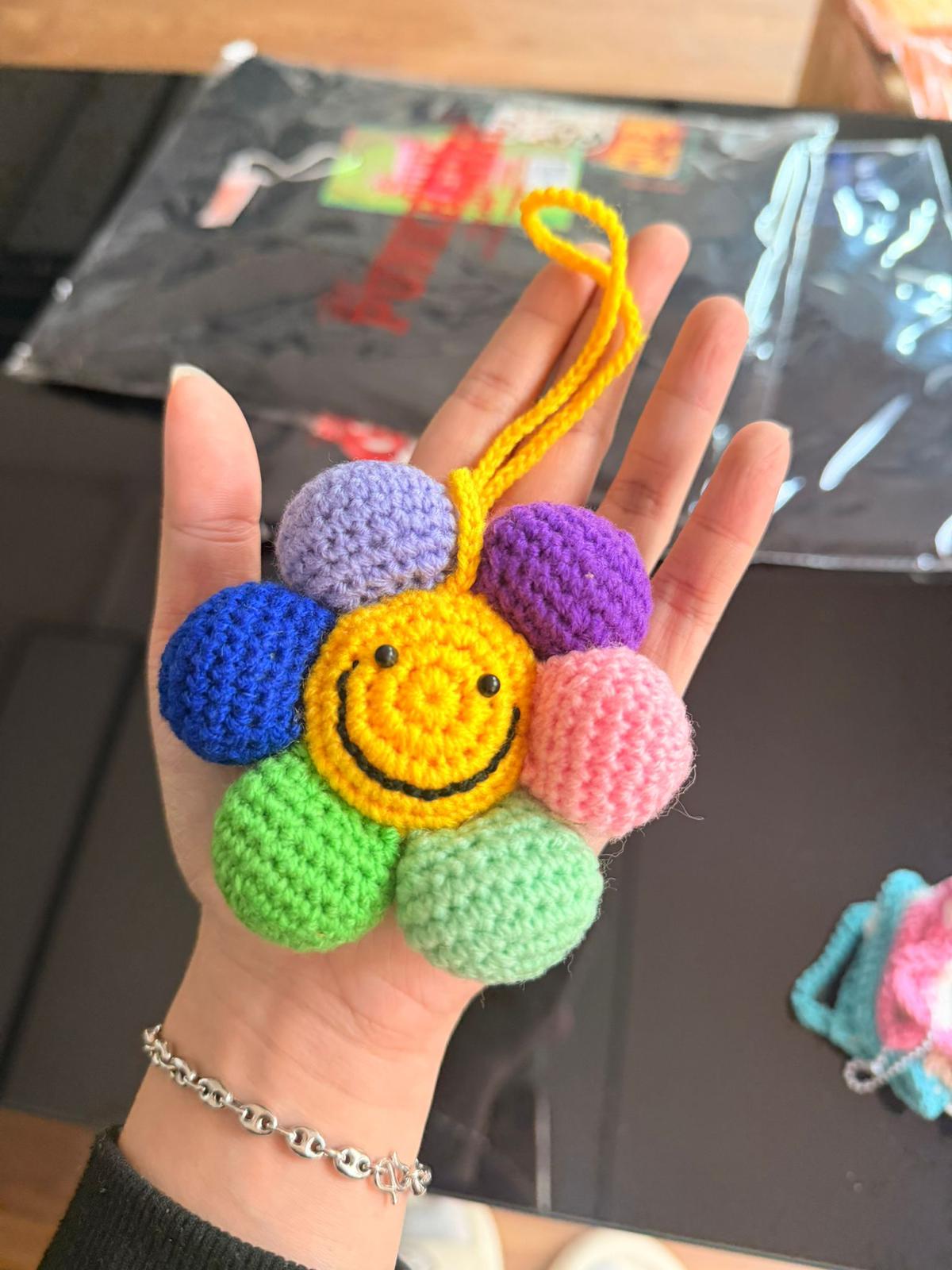 泰國手工編織公仔 彩虹花花