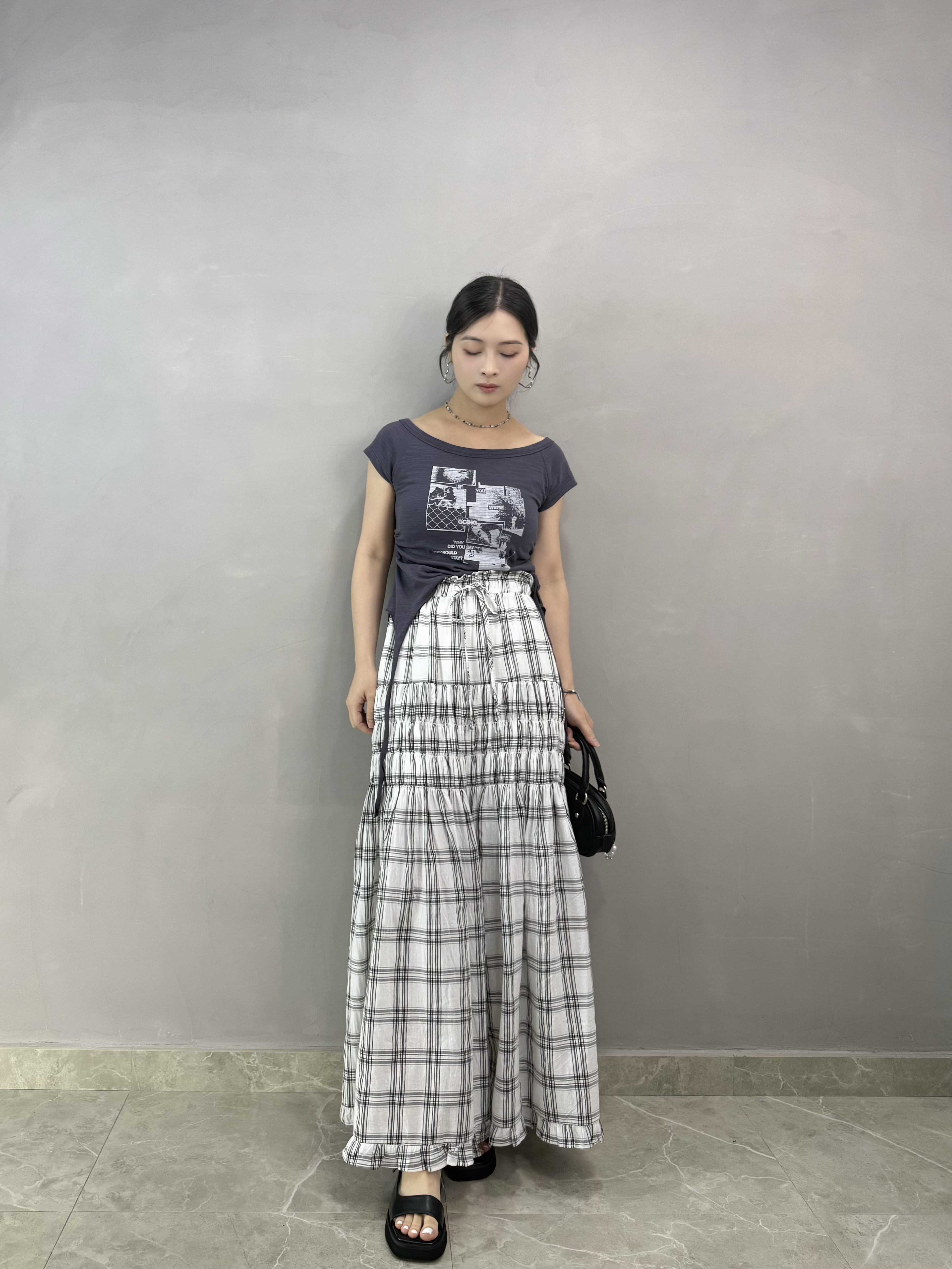 U76 設計感print Tee