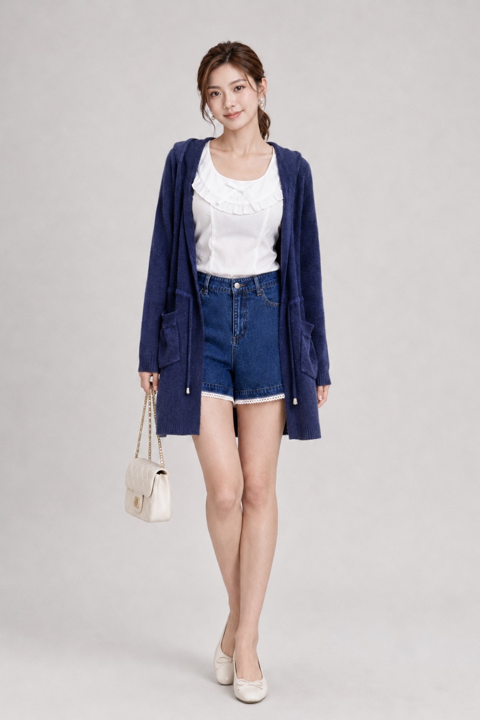 979 Aurora Cozy Knit Hooded Cardigan