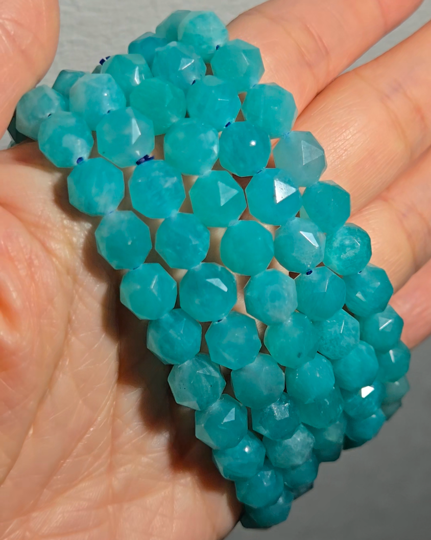 Faceted amazonite bracelets - JW90
