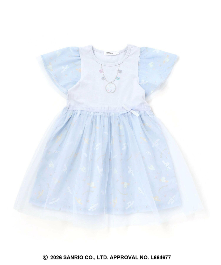 🇯🇵預訂 日本直送🇯🇵Slap Slip x Sanrio系列兩色人物印花頸鏈刺繡薄紗短袖連身裙