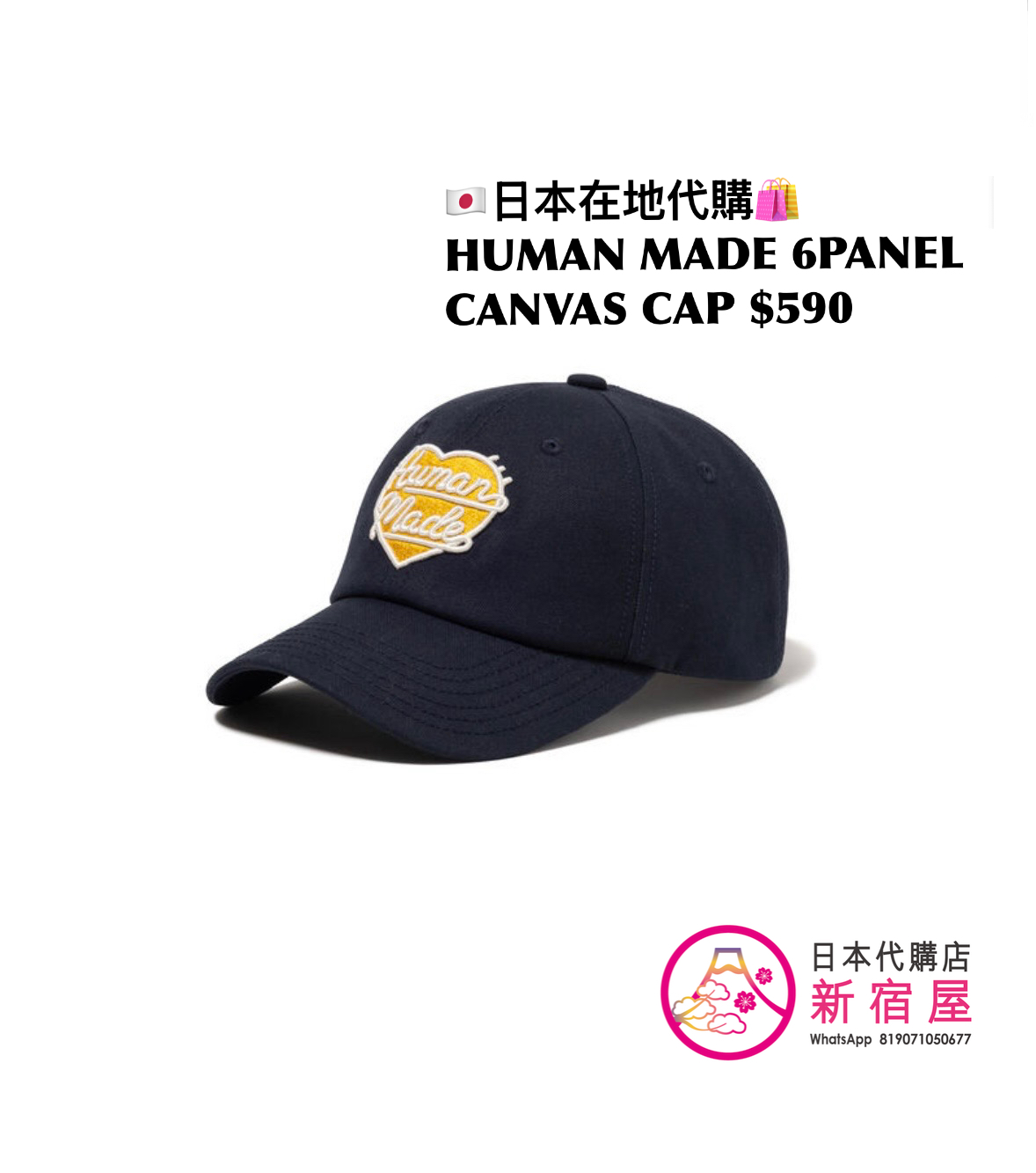 HUMAN MADE 6PANEL CANVAS CAP