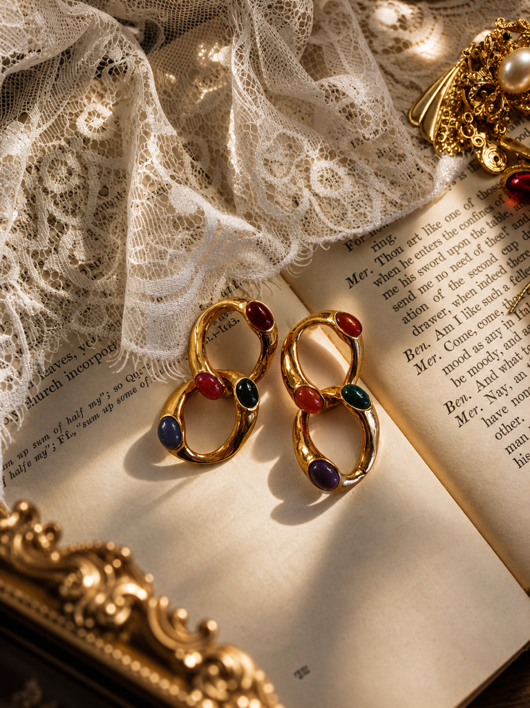 拜占庭的傾城月光 ∙ 西洋古董宮廷重工垂吊耳環系列 Byzantine Moonlight ∙ Vintage Statement Dangle & Drop Earring Collection