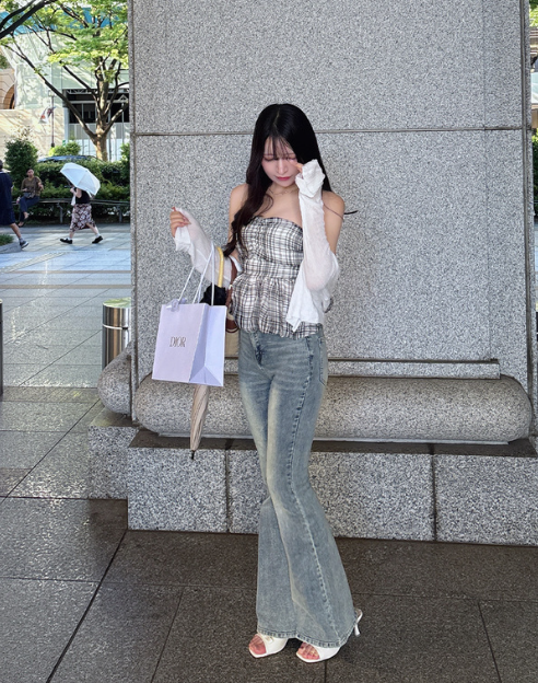 韓國女團ILLIT同款~ 格紋平口背心 [gn462]