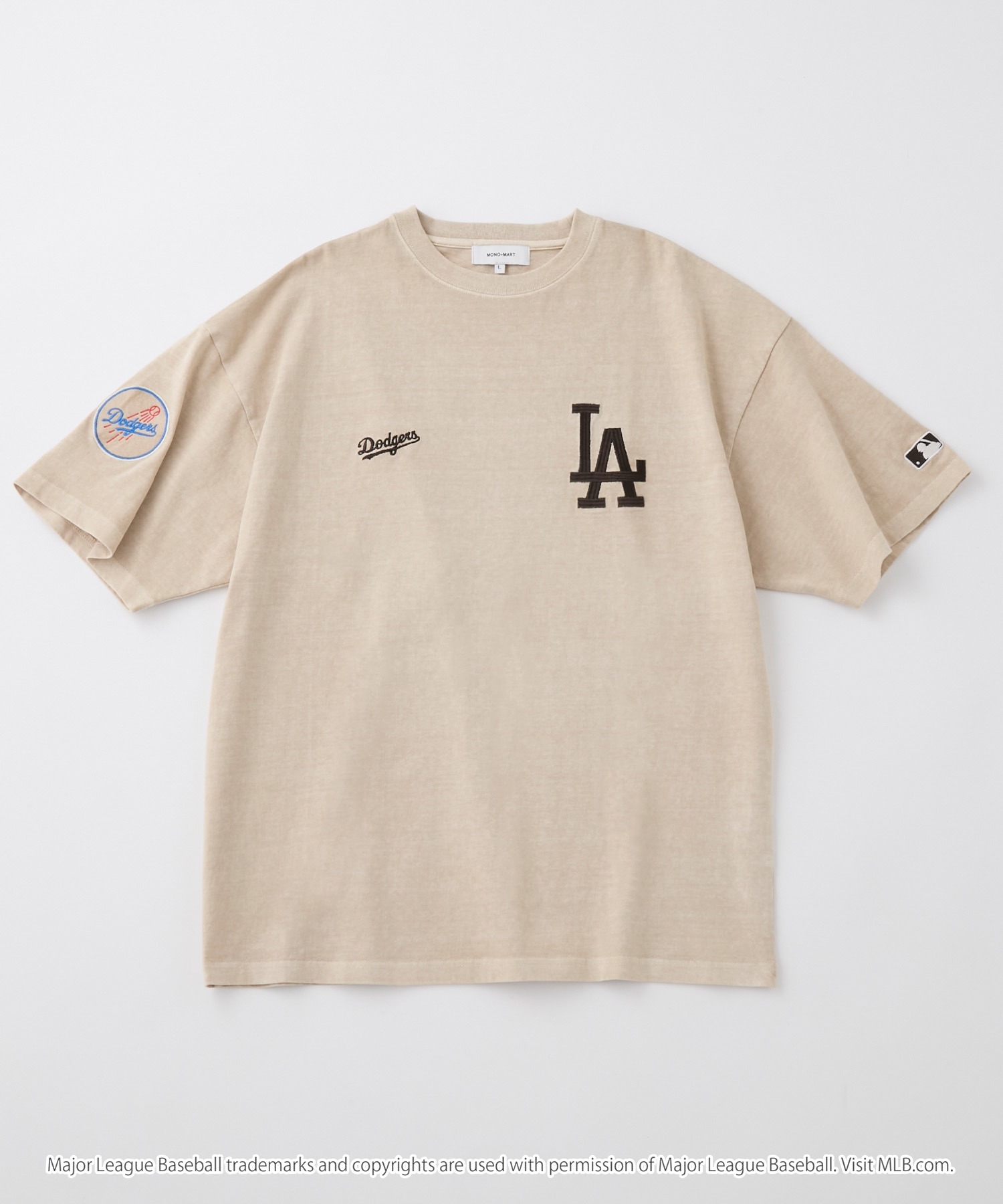日本直送MLB刺繡T恤  MLB/美國職棒大聯盟 定製 徽章刺繡 復古加工短袖T恤男女可穿