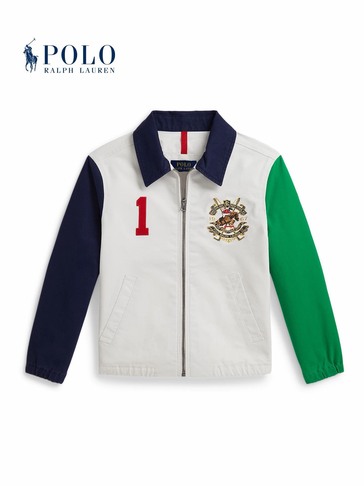 $188件。廠單RL polo 新款綠拼色刺繡外套