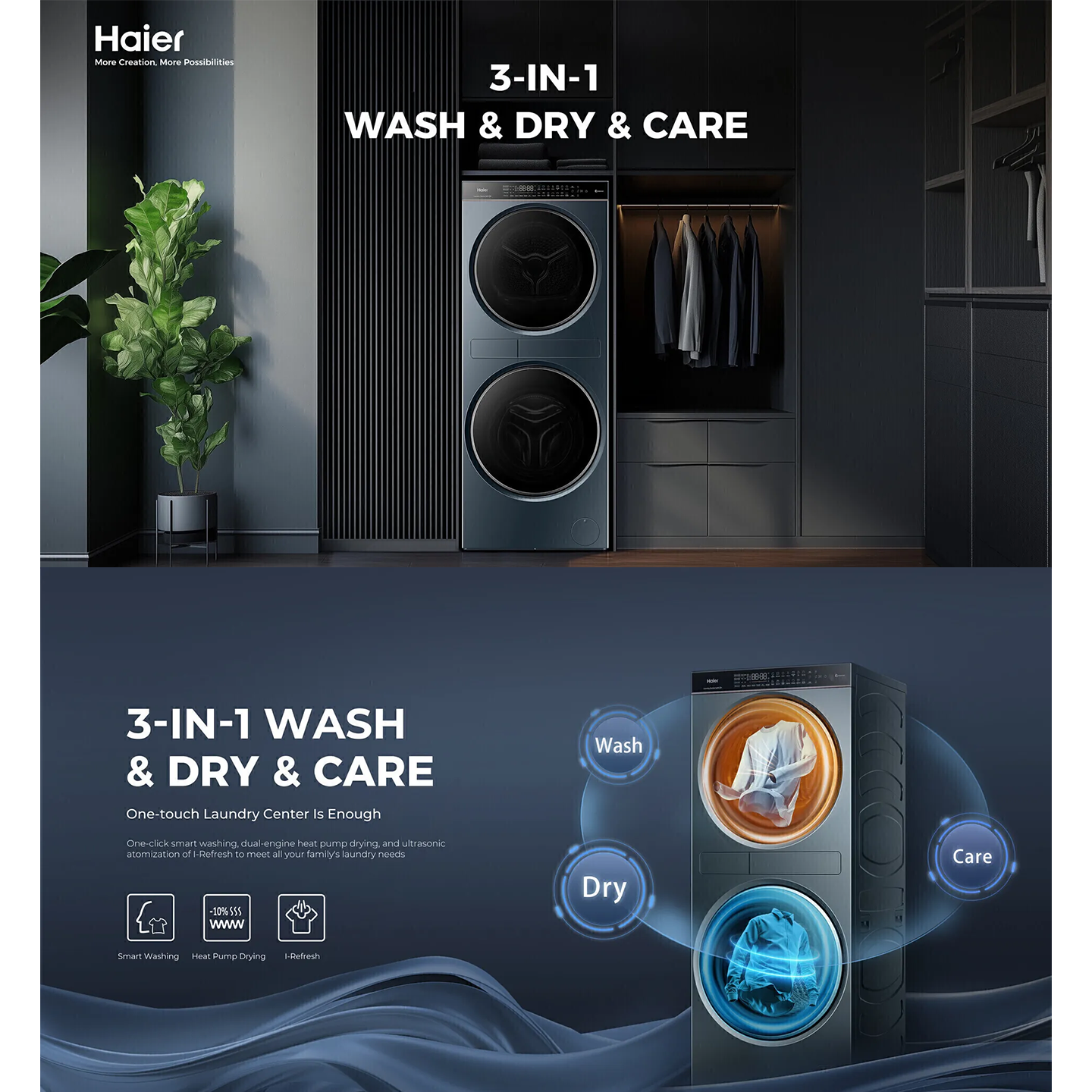 Haier 14kg/9kg Inverter Washer Dryer (HWD140-BD14LCGNU1)