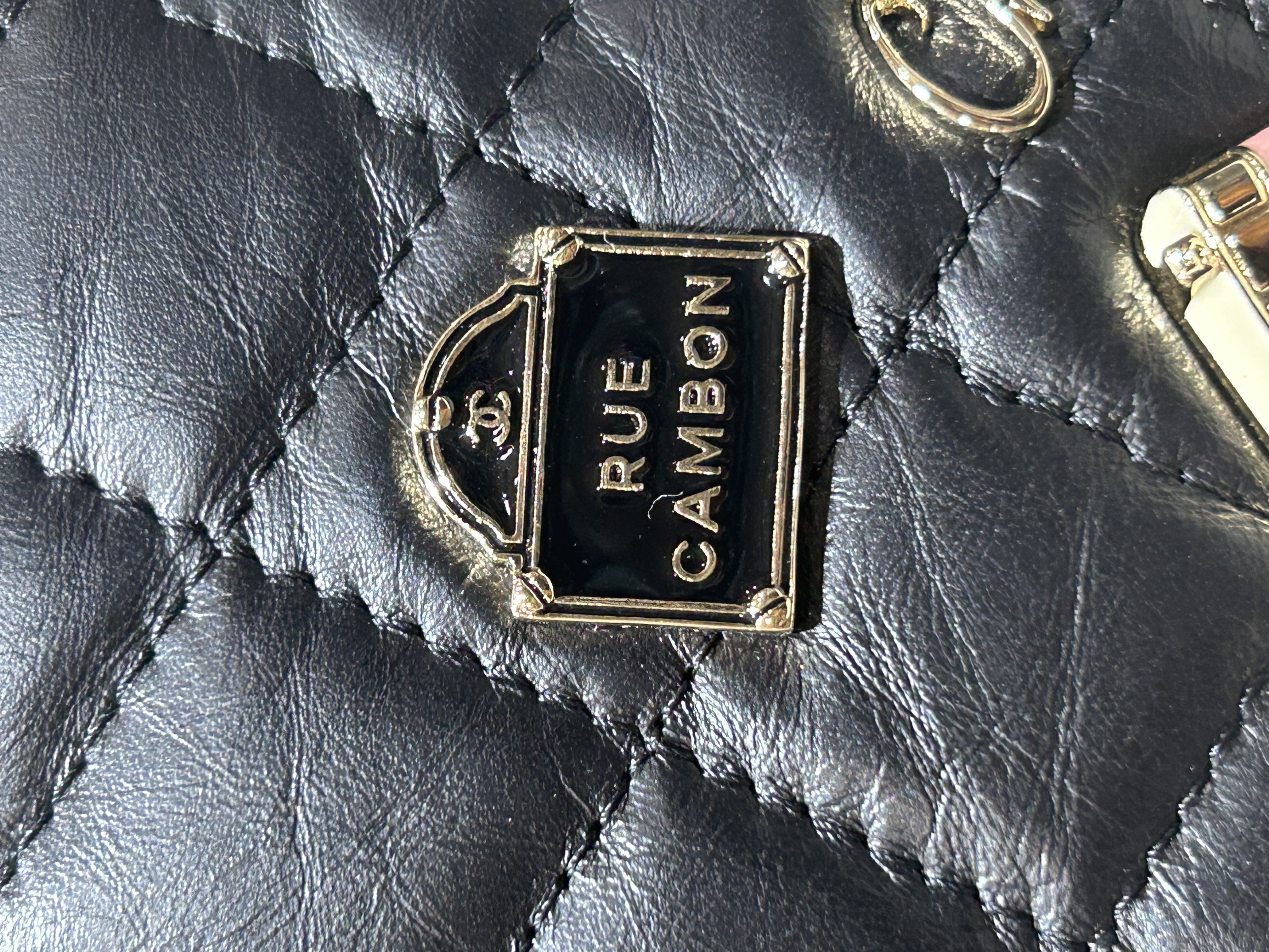 Chanel Double Zip Clutch With Chain Black Quilted Aged Calfskin Lucky Charms 2.55 Reissue Gold Hardware 100%Authentic ,98%new ✅25card ✅dust bag✅box