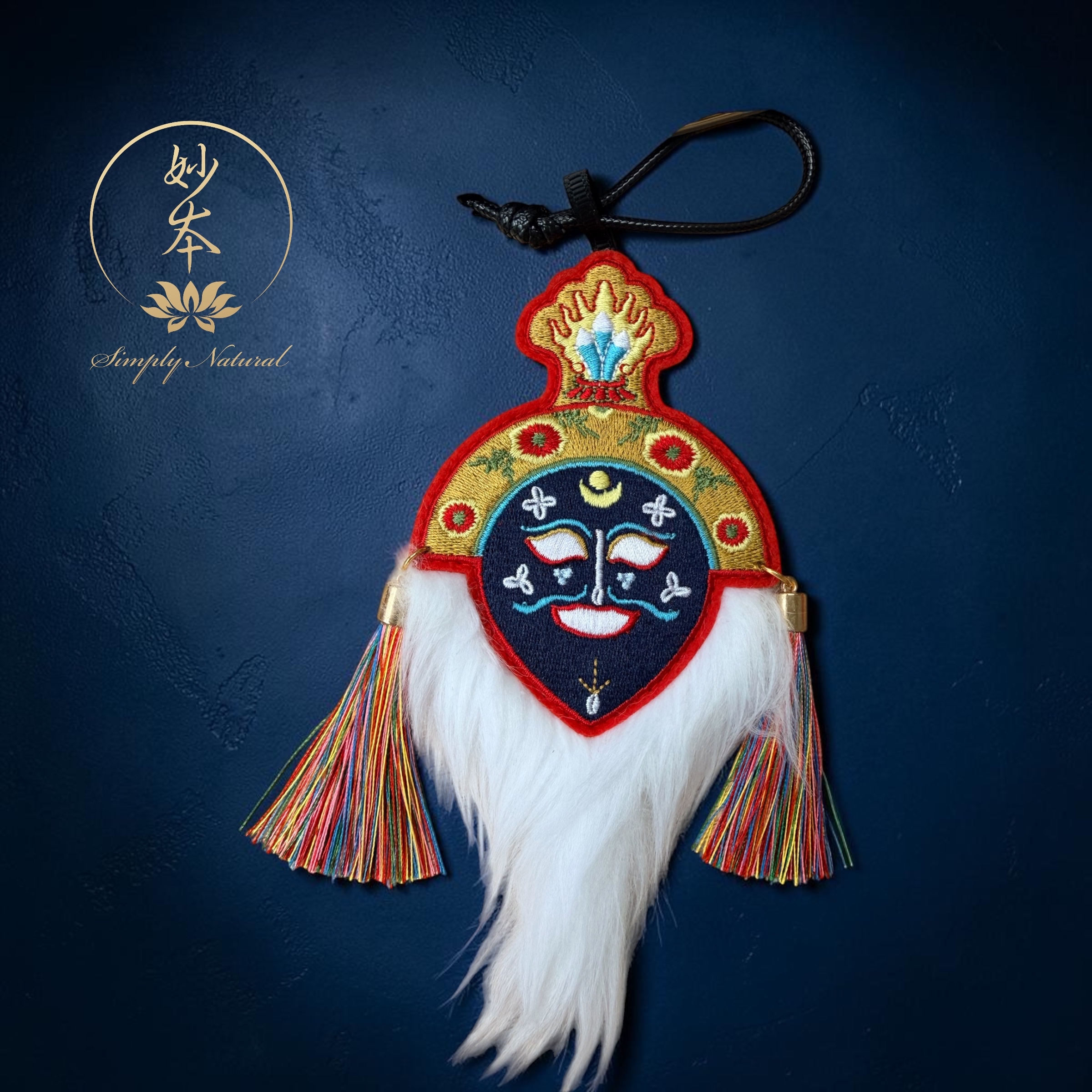 藏戲溫巴（扎西雪巴）面具掛件（16cm長）