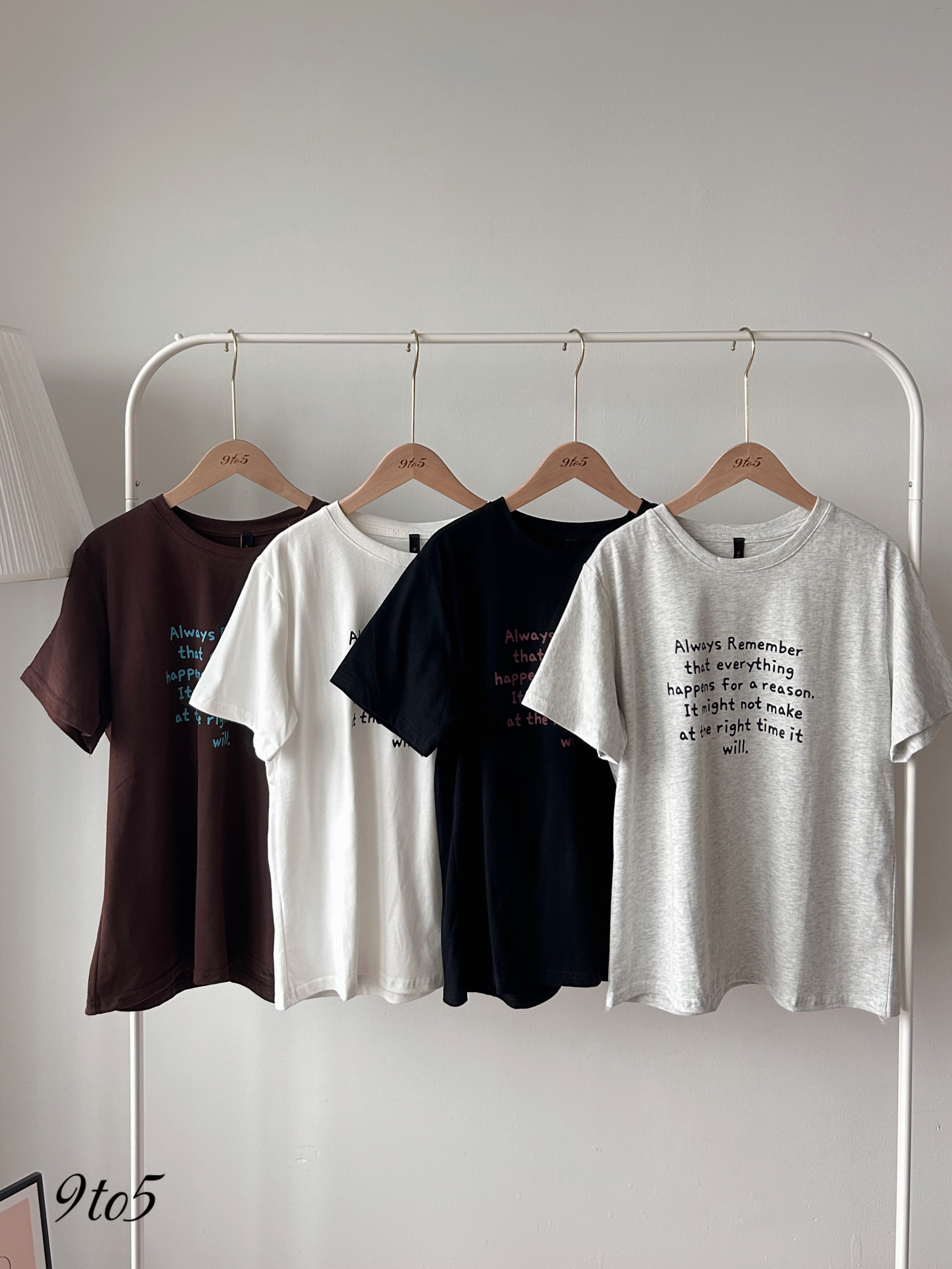 T4458 Slogan Short Sleeves Tee - 4 Colors 