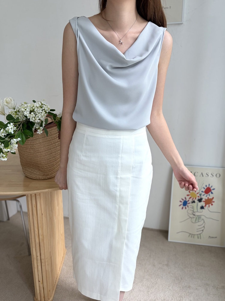 Twisted Strap Tank Top (Misty Blue)