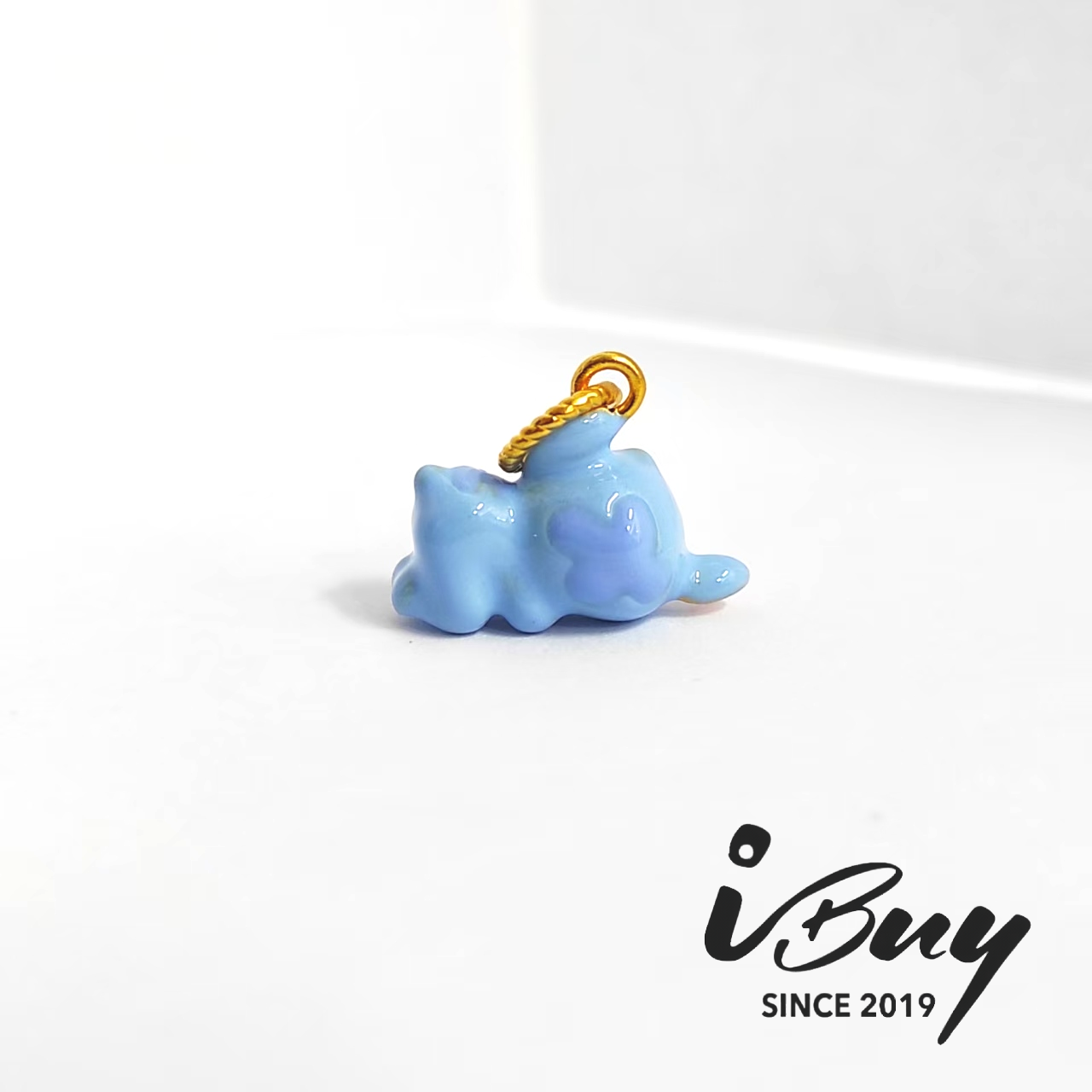 916HARD GOLD SLEEPING STITCH BLUE CHARM BEAD 916 硬金 趴趴睡史迪奇串咀
