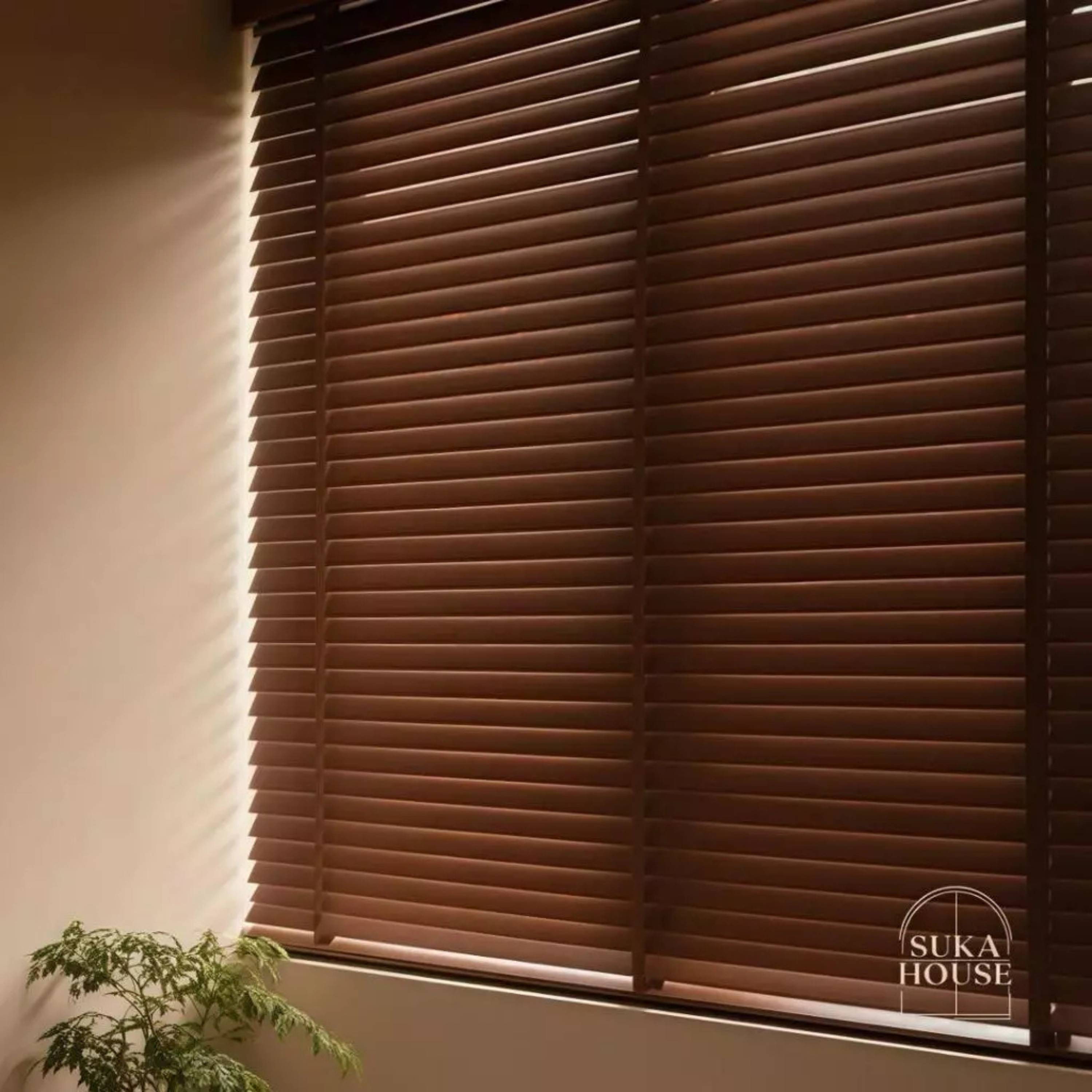 100% Kayu Asli | Bidai Kayu | 50mm Premium Timber Blinds Malaysia | Natural Wood Blinds | Custom Made Window Blinds