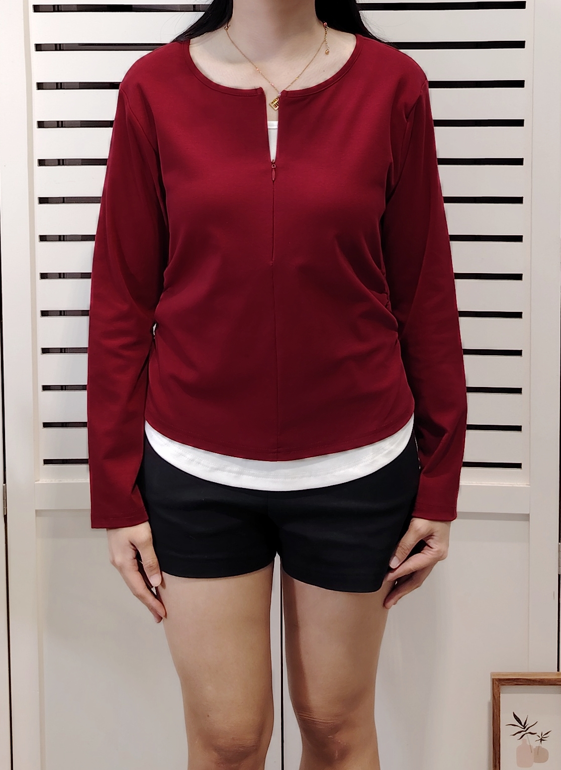 M2886 Half Zip Two Tone Cotton Tee