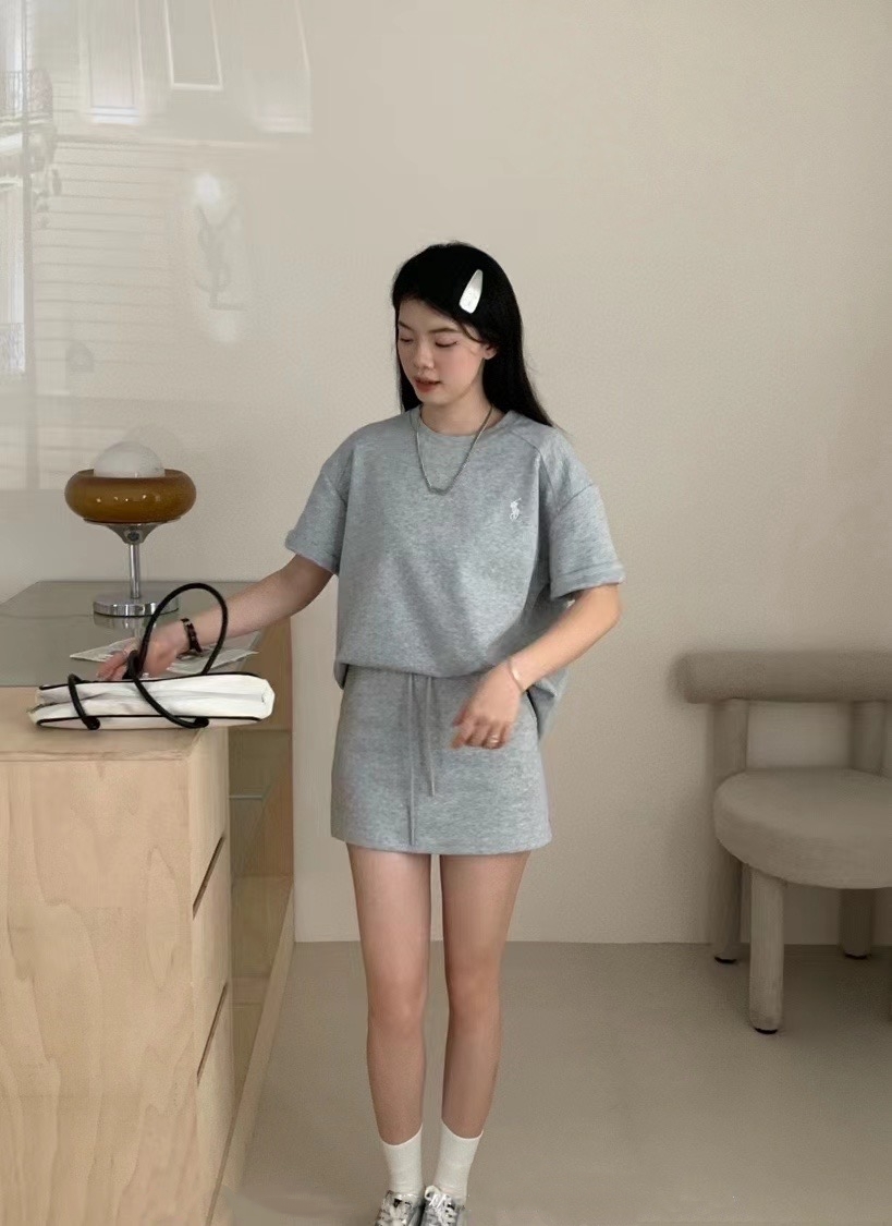 Polo Embroidery Roundneck Casual Shirt+Skirt Set 保罗刺绣休闲套装 (3 Colours)