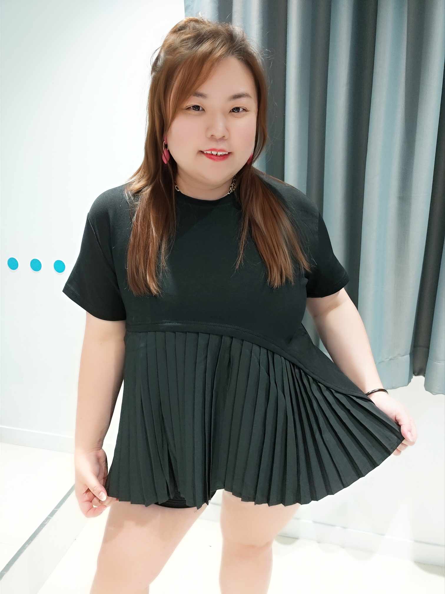 DSC10(4108#) 百叶下摆拼接款时尚上衣