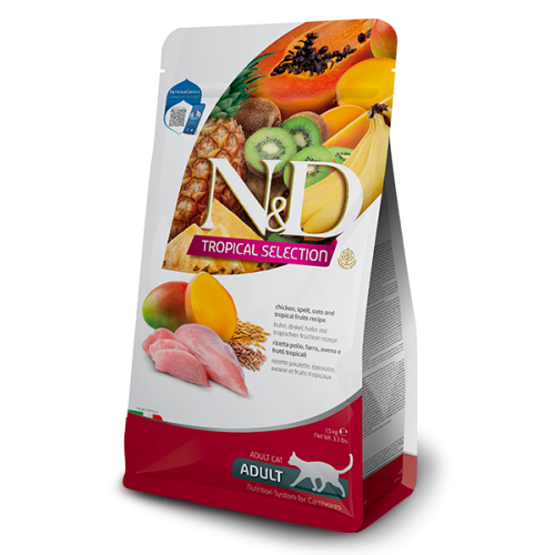 Farmina N&D 熱帶精選 雞肉&熱帶水果 成貓乾糧 1.5kg/5kg/10kg