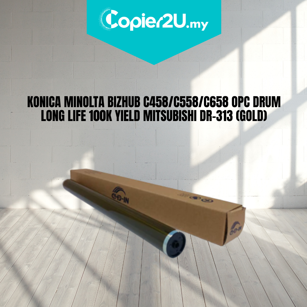 KONICA MINOLTA BIZHUB C458/C558/C658 OPC DRUM LONG LIFE 100K YIELD MITSUBISHI DR-313 (GOLD)