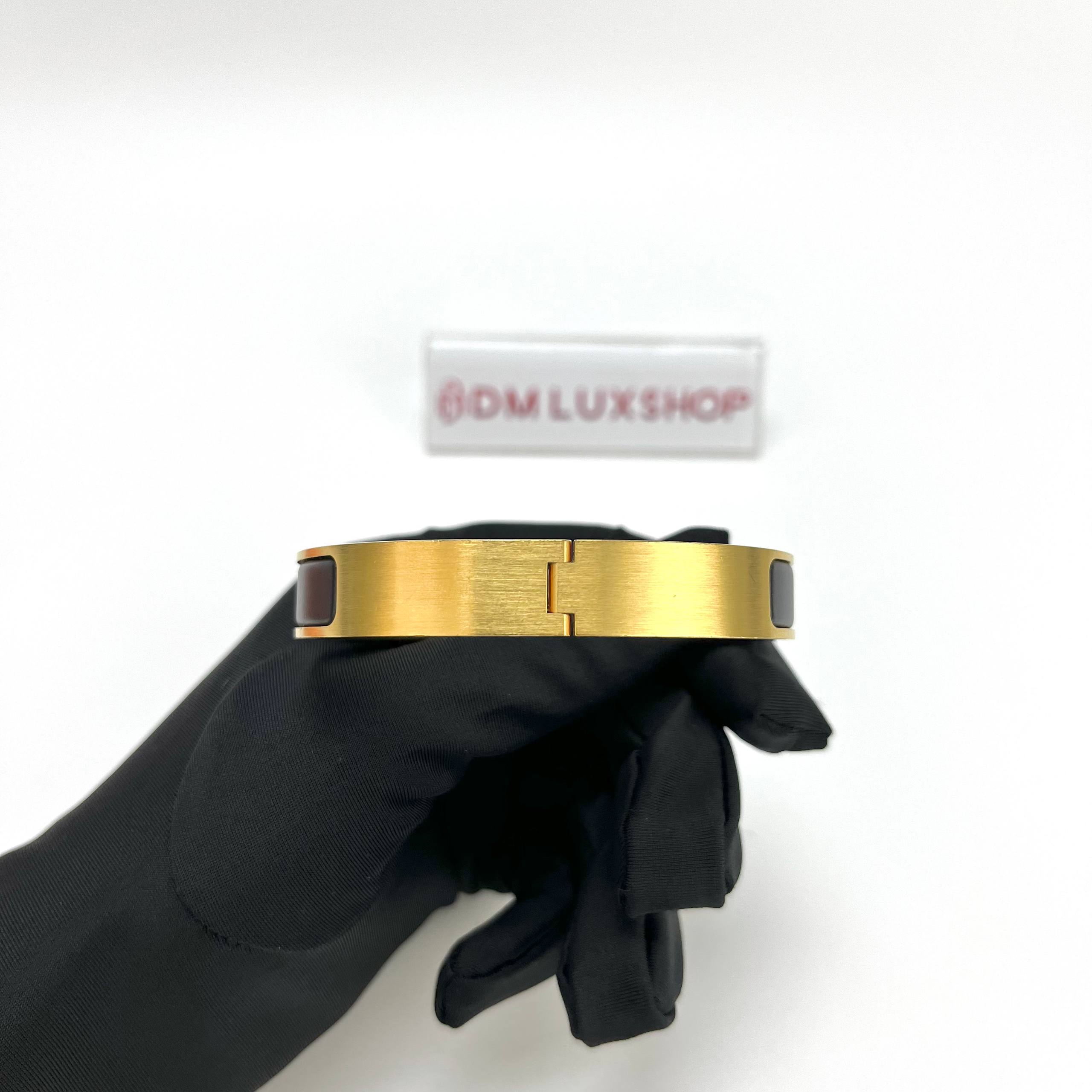 Hermes Noir Mat Clic HH Bracelet GHW