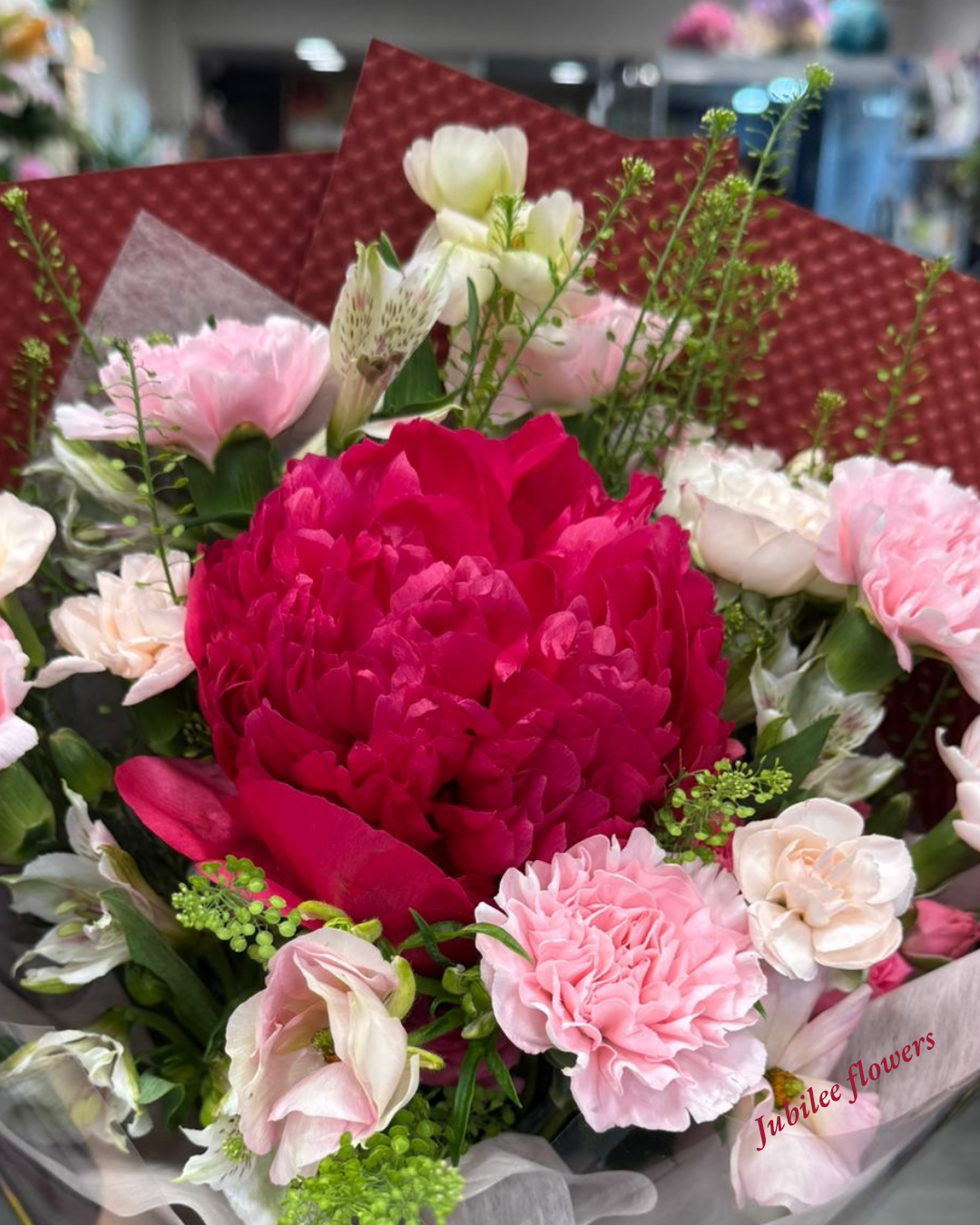 「御前表演」芍藥 x 康乃馨花束