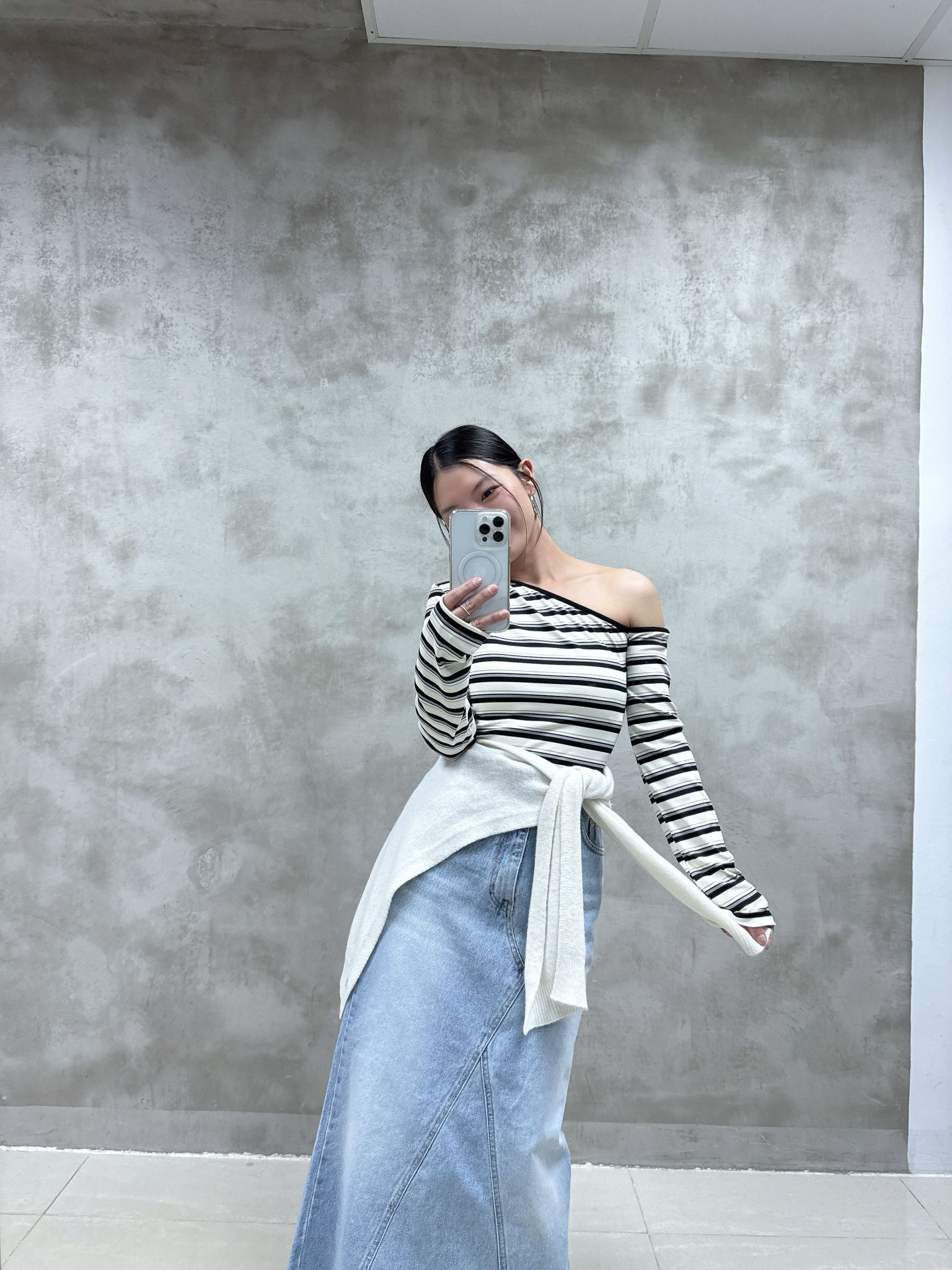 洗水牛仔魚尾裙