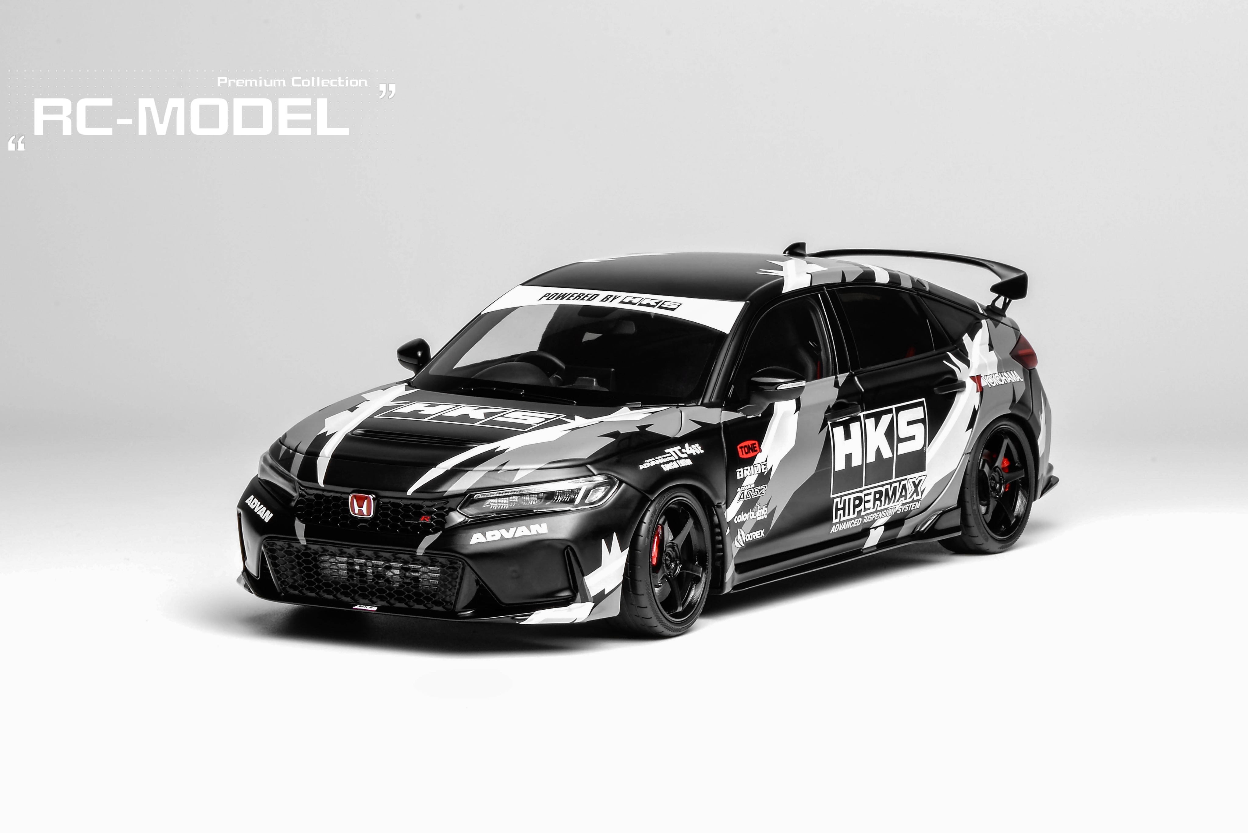 *PRE-ORDER MOTORHELIX 1/18 Honda Civic TYPE R (FL5) HKS Livery *Matte Black