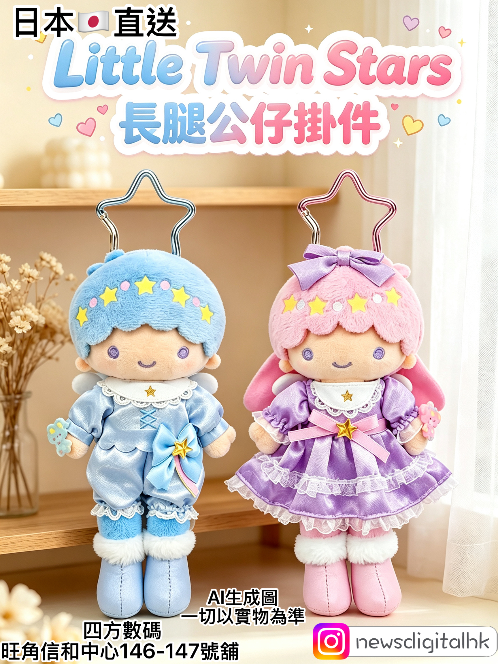 ［1月尾到貨] 早鳥預訂日本直送little Twin Star長腿公仔掛件